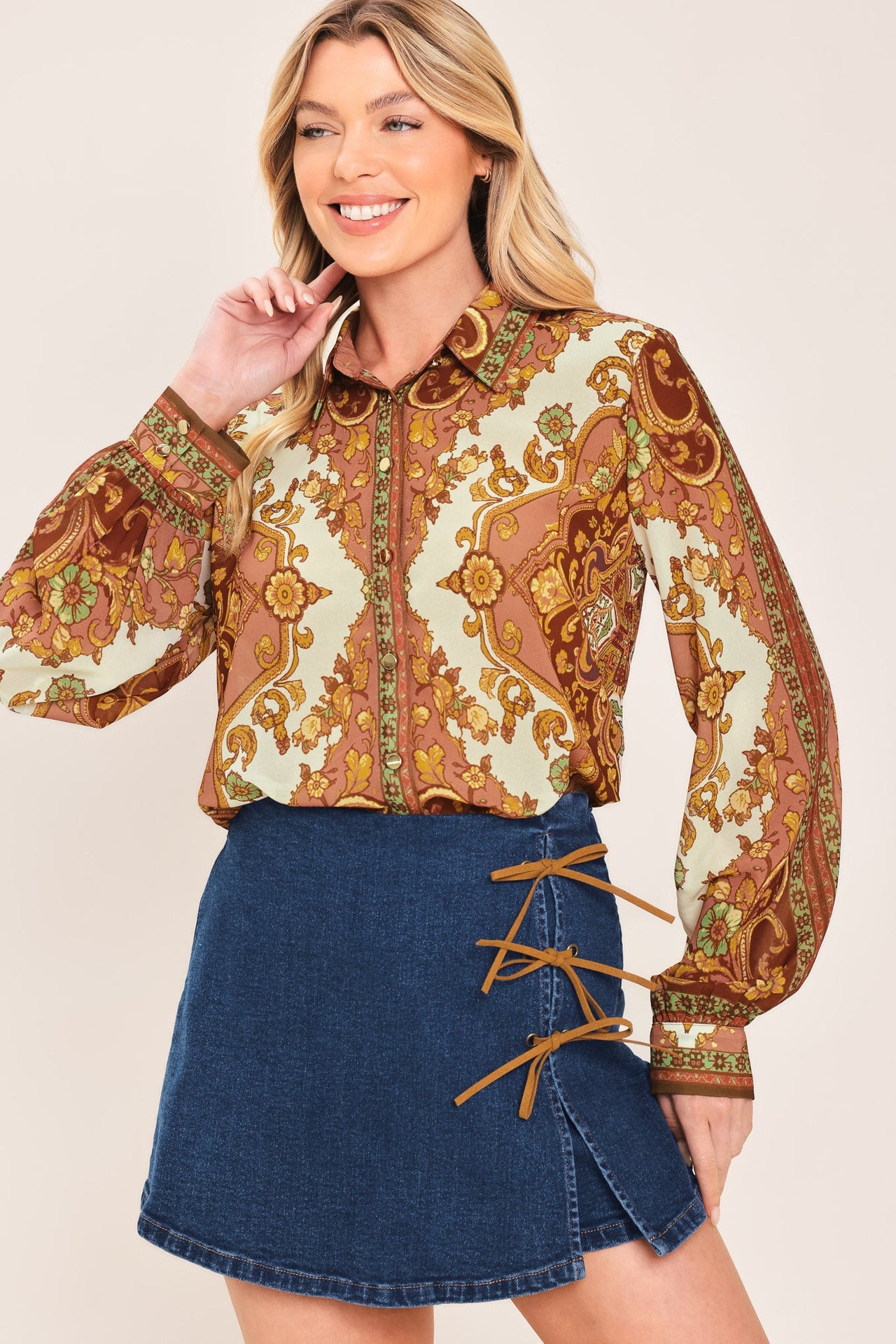 RETRO CAFÉ DENIM SKORT