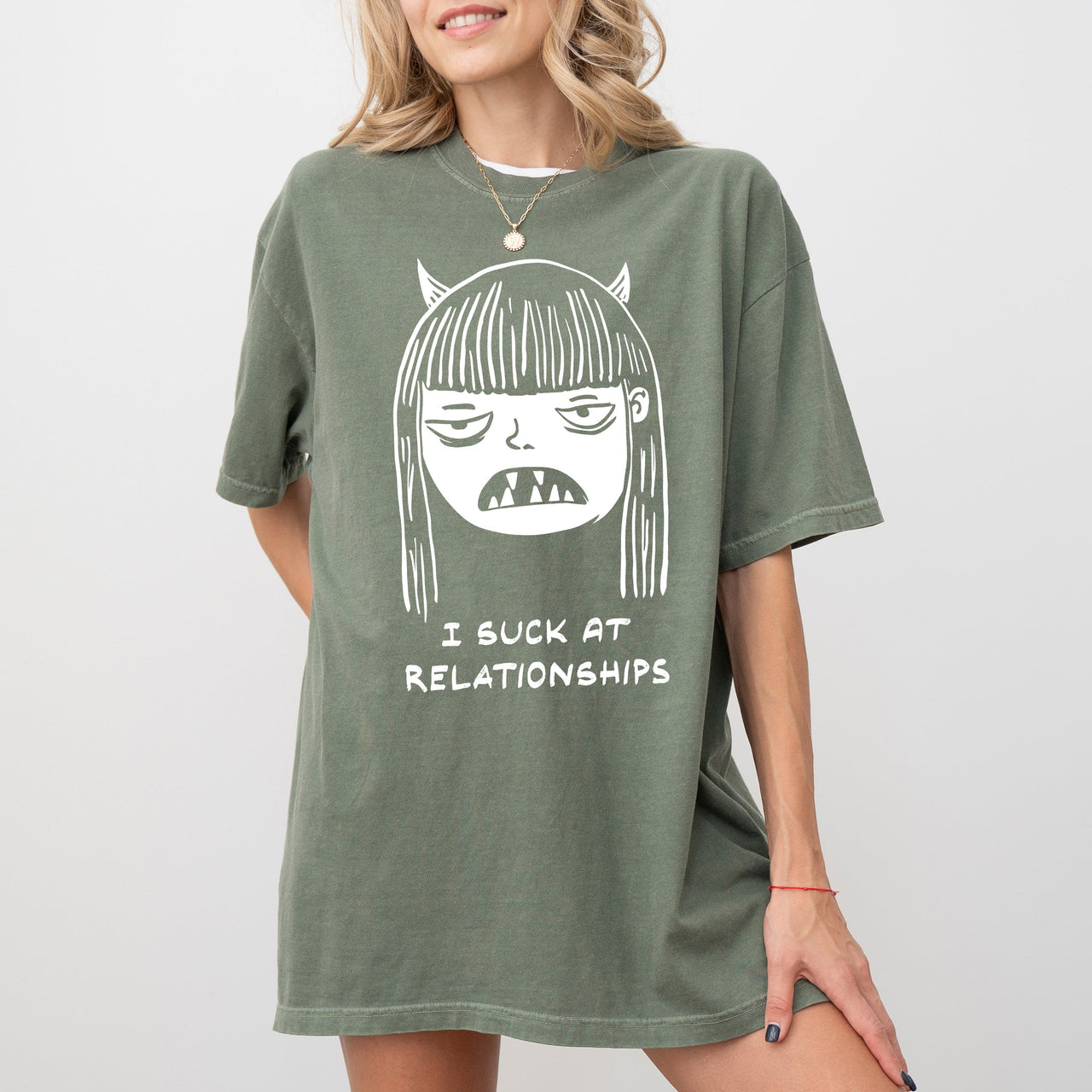 I Suck At Relationships Witch Halloween Spooky Skeleton Macabre Comfort Colors Tee