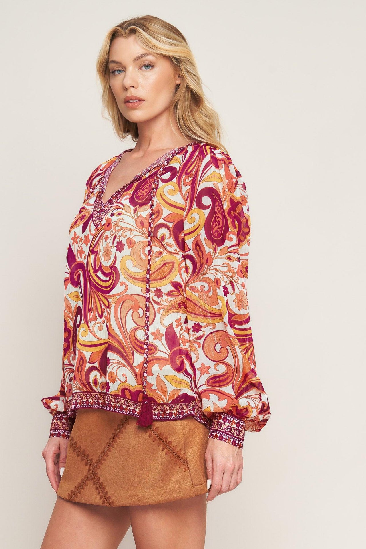 NEVER WANNA LEAVE WOVEN TOP