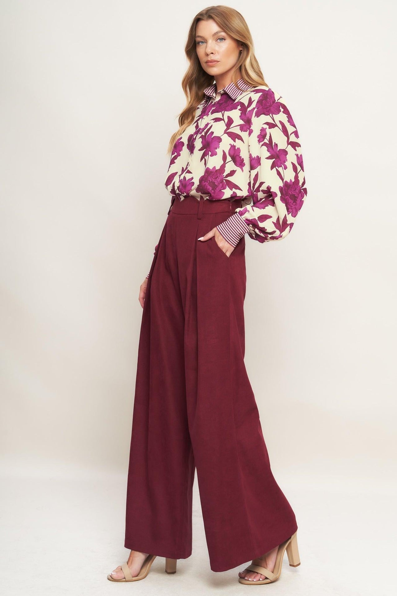 SWEET BOTANICAL CHARM WOVEN TOP