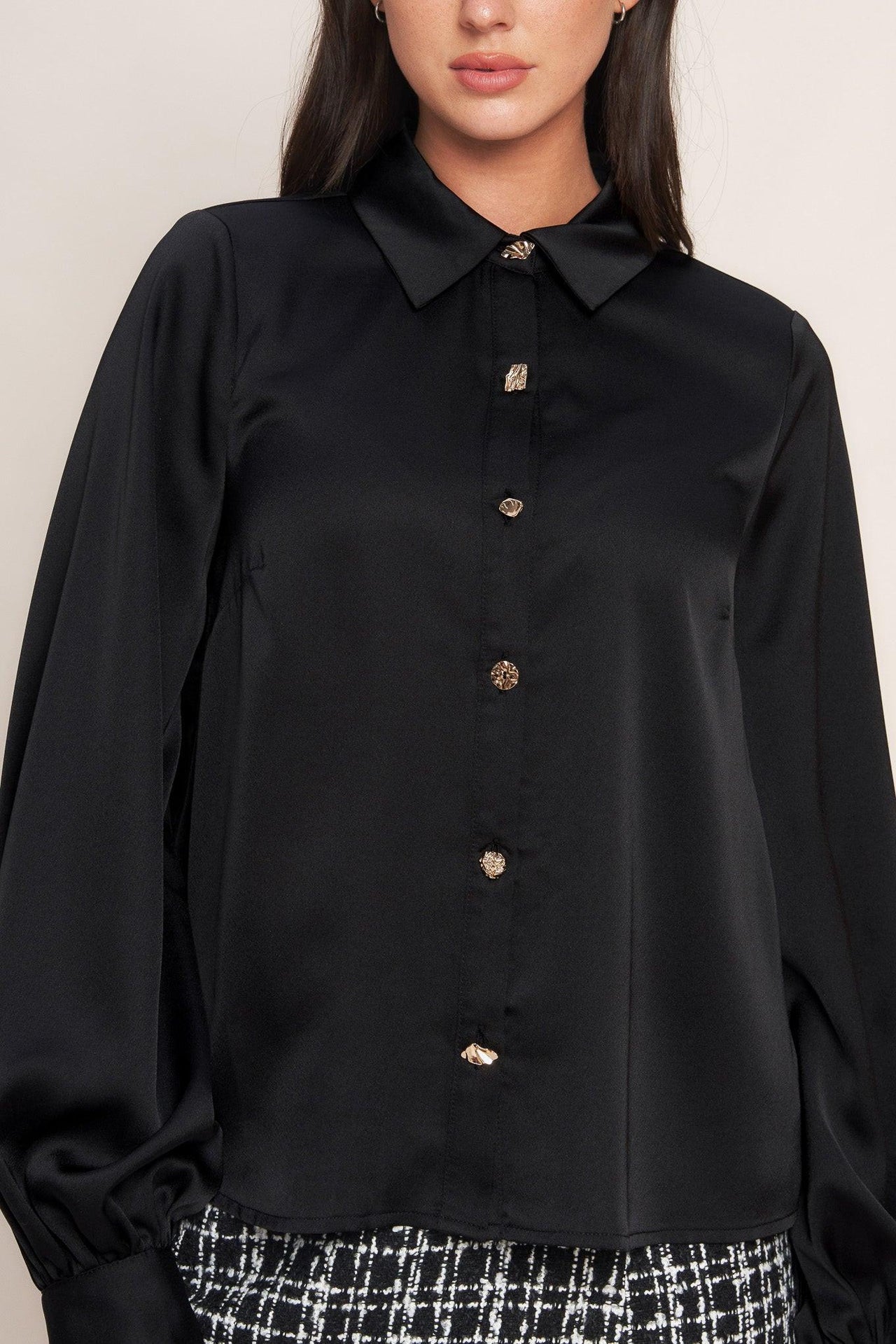 BLACK ORBIT WOVEN TOP