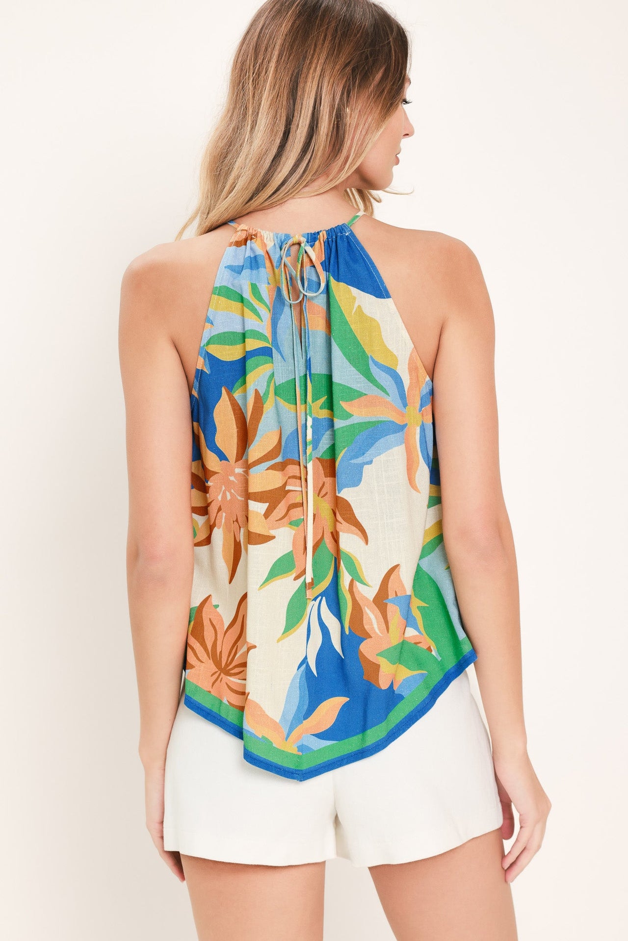 TROPIC FEVER WOVEN SCARF TOP