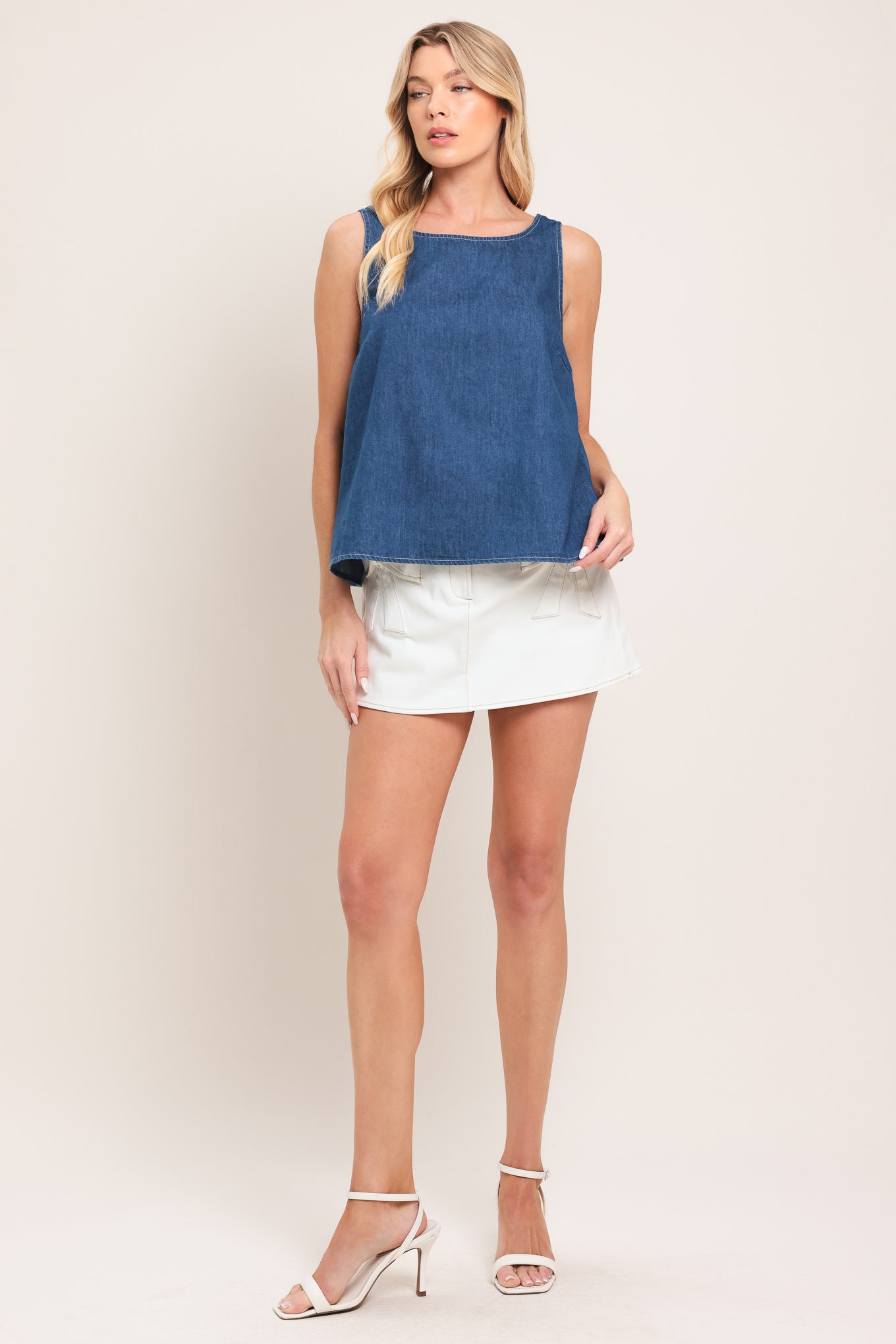 WASHED FLOW WOVEN TOP