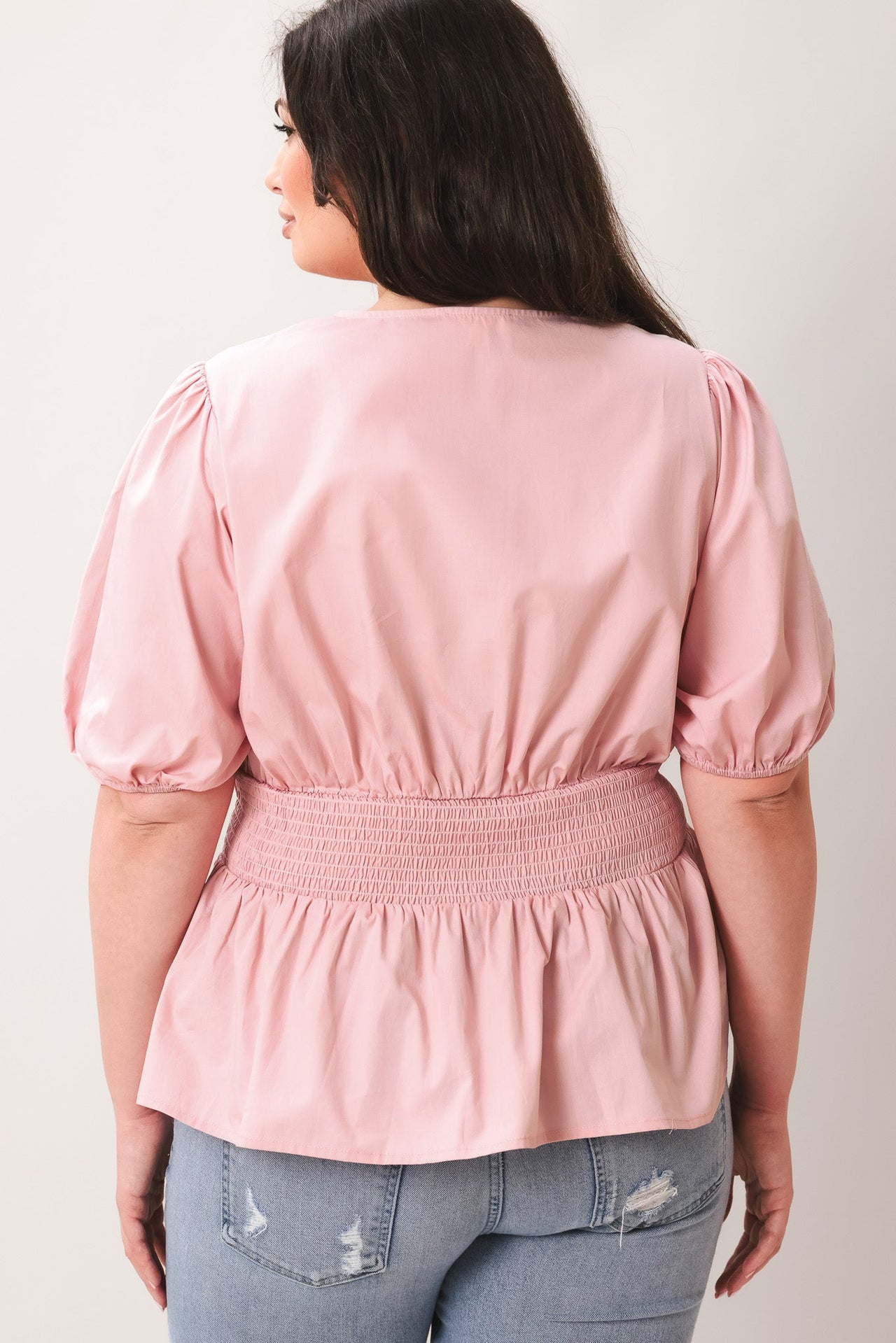 LOVELY CHARM PINK WOVEN TOP