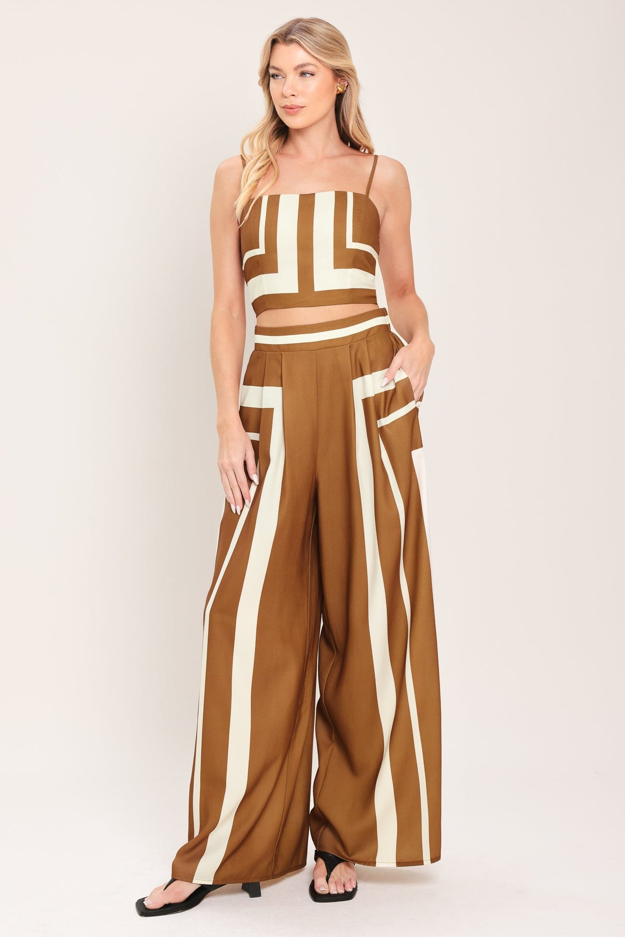 LUXE COAST WOVEN TOP AND PANT SET