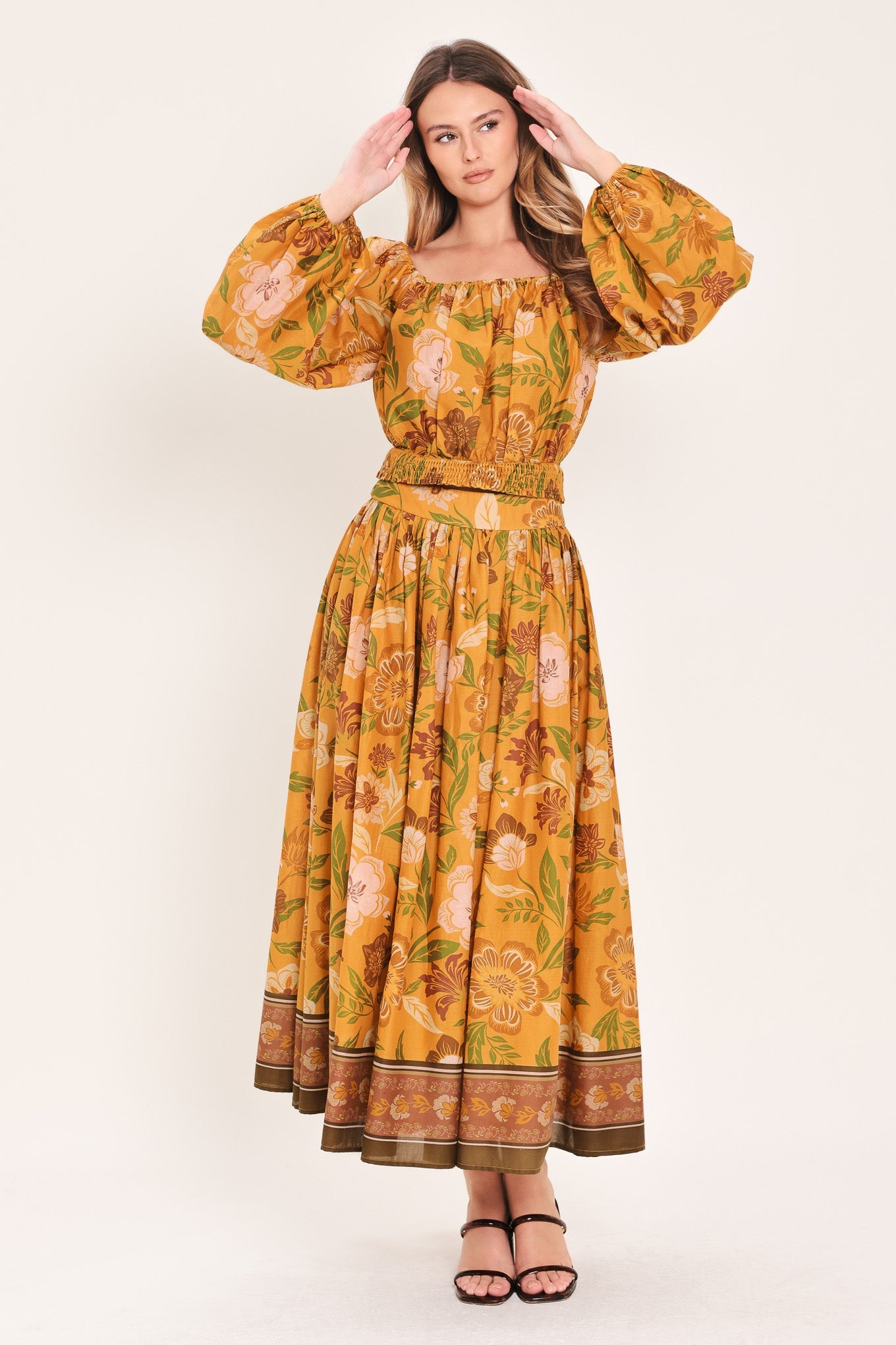 SUNSET GARDEN WOVEN TOP