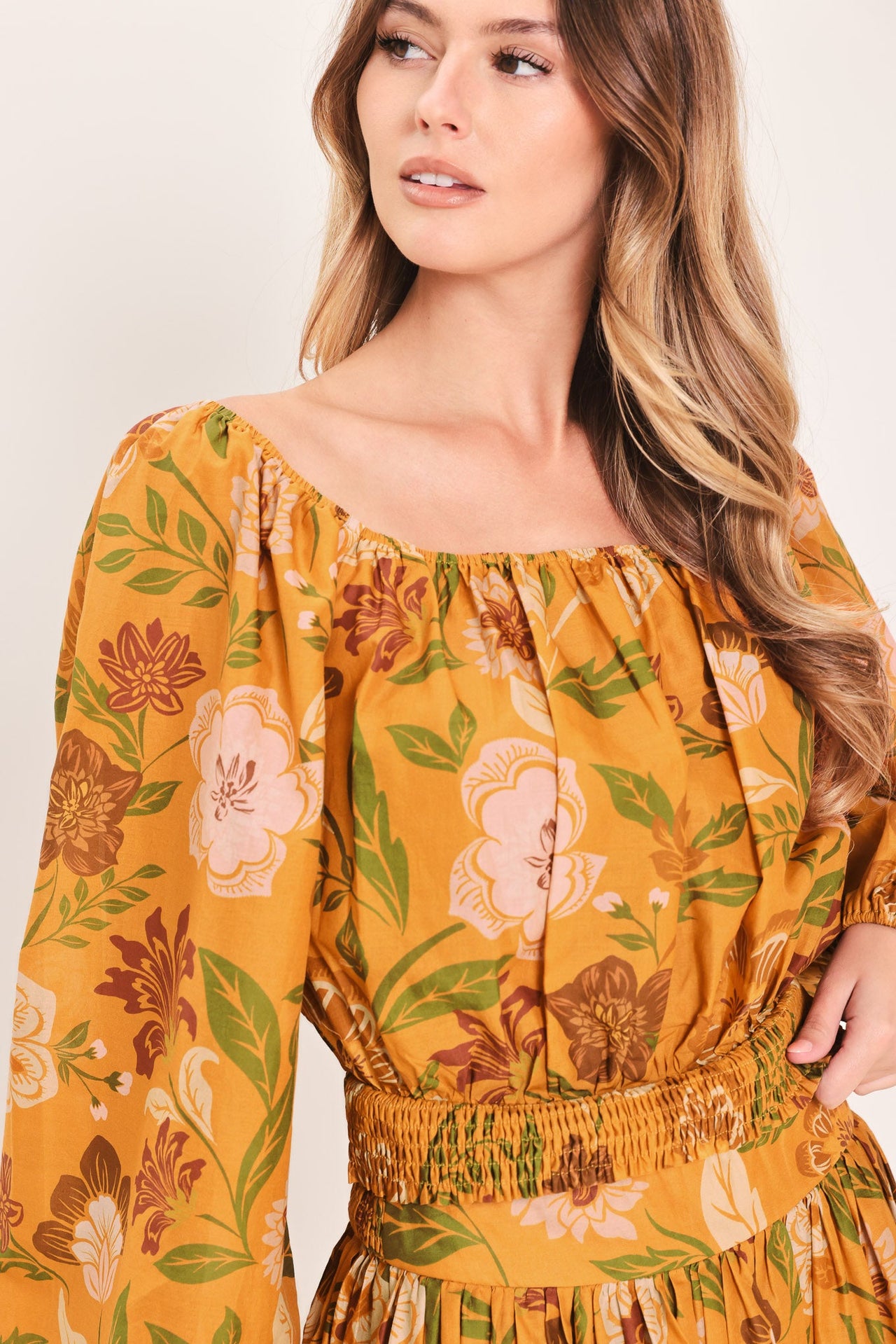 SUNSET GARDEN WOVEN TOP
