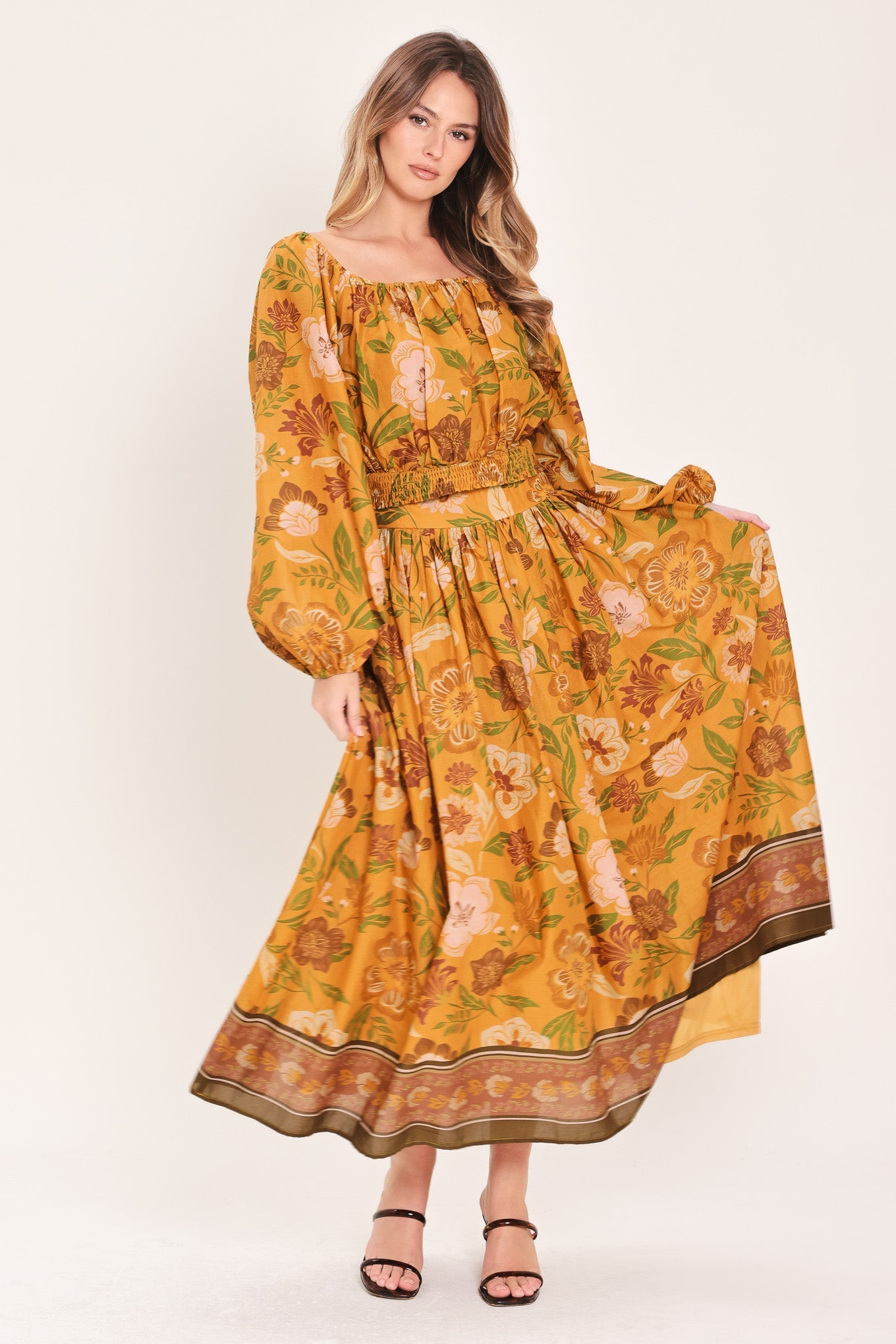 SUNSET GARDEN WOVEN TOP