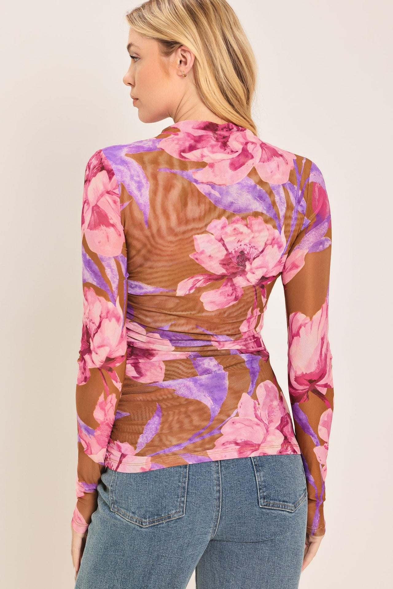 PLUM BLOSSOM POWER MESH TOP