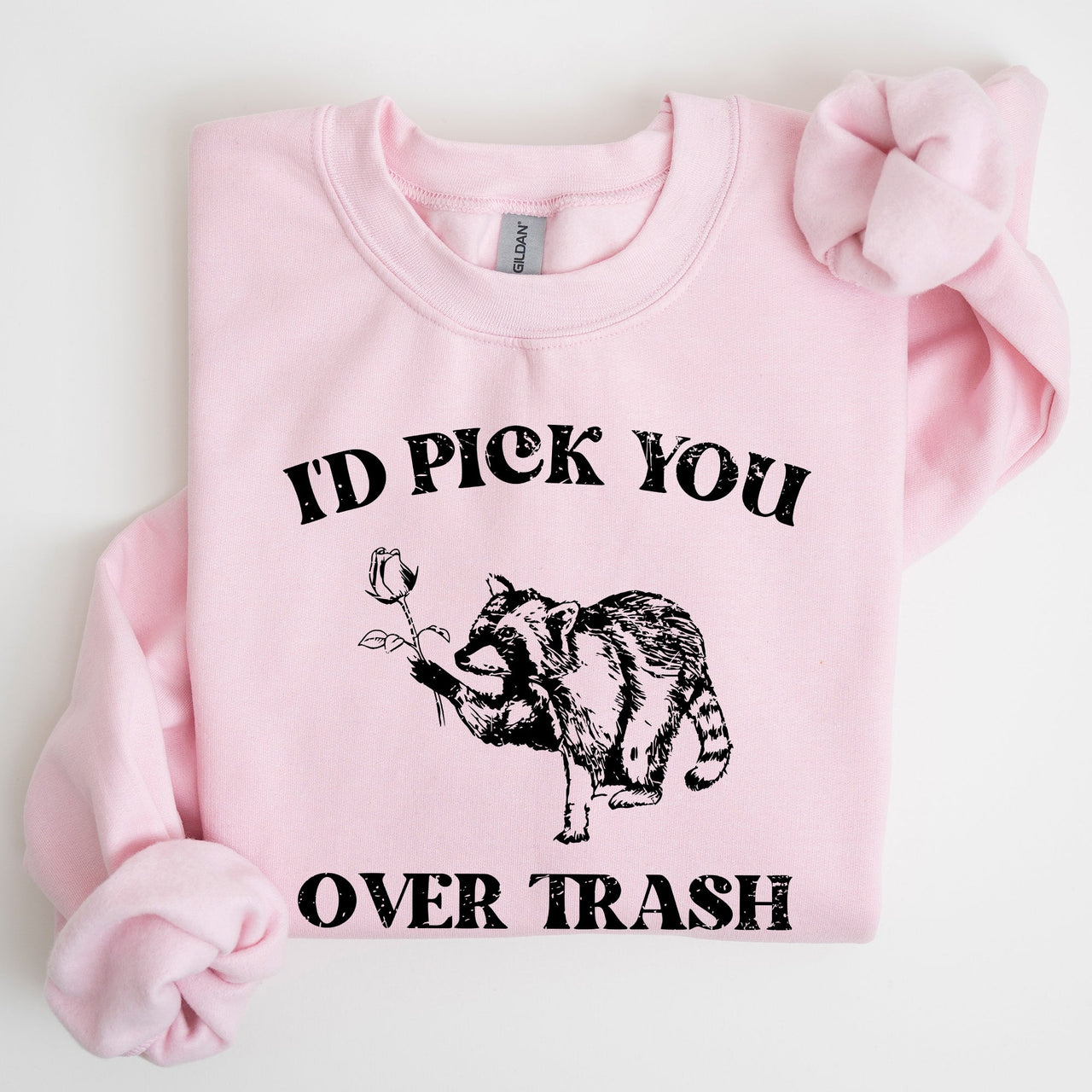 I'd Pick You Over Trash, Raccoon Graphic Sweatshirt