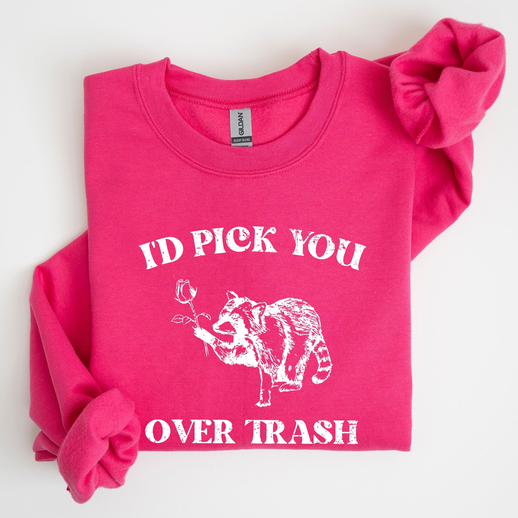 I'd Pick You Over Trash, Raccoon Graphic Sweatshirt