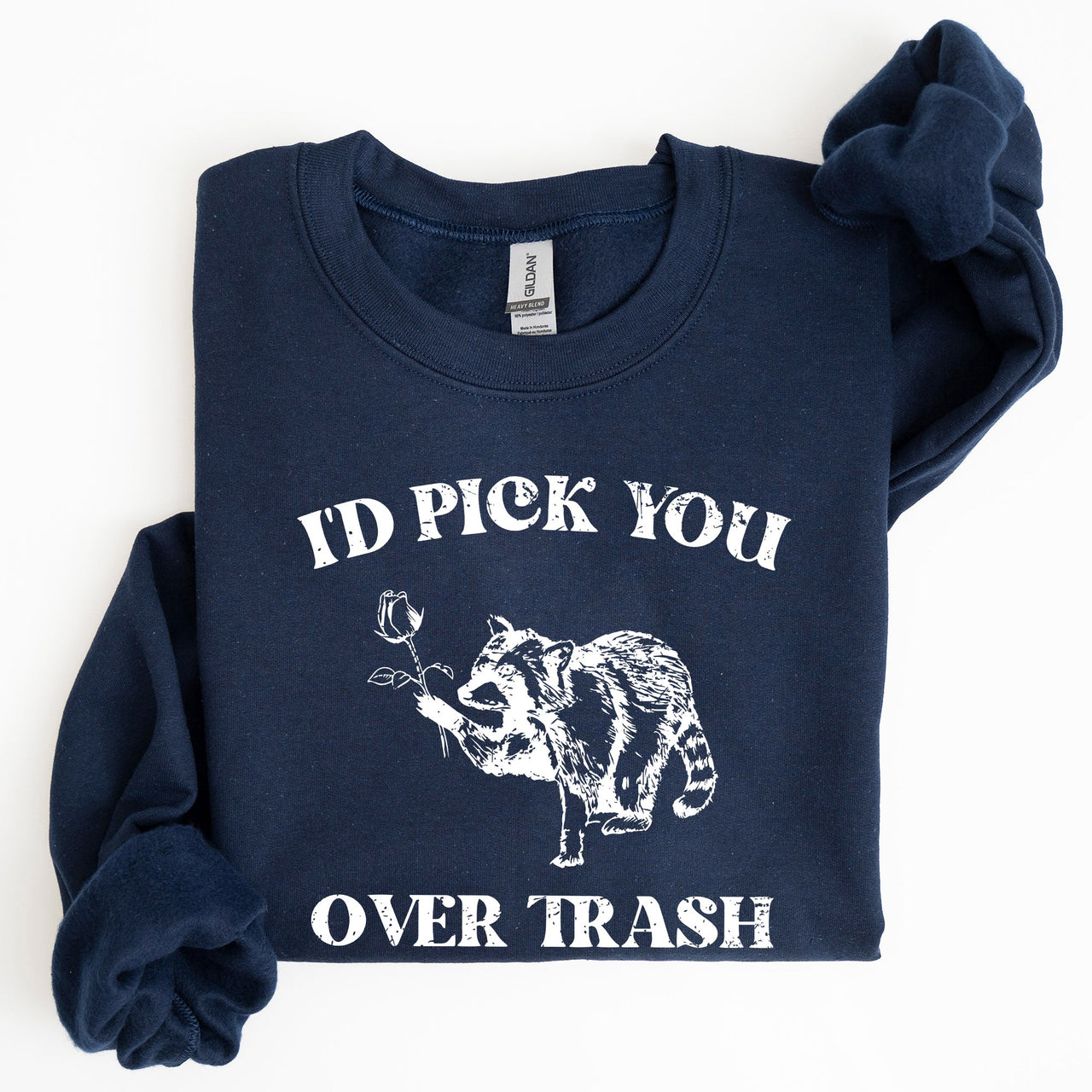 I'd Pick You Over Trash, Raccoon Graphic Sweatshirt