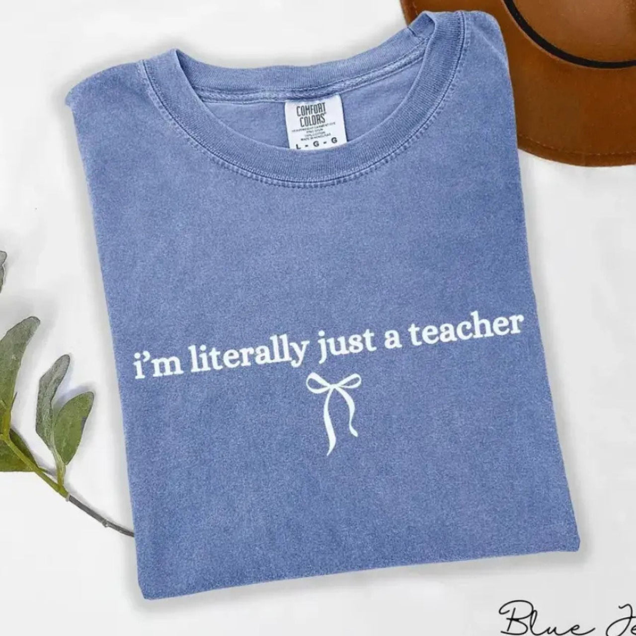 'I’m Literally Just A Teacher' Shirt – Funny Minimal Espresso Tee, Comfort Colors Teacher Gift, Neutral Aesthetic Classroom Outfit