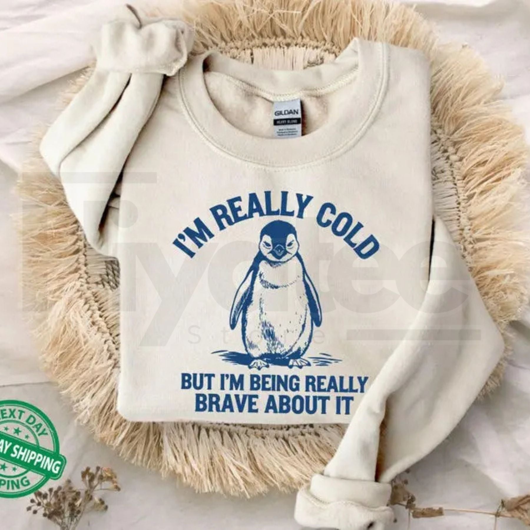 I'm Really Cold But I'm Being Really Brave About It Sweatshirt: Funny Relatable Meme Crewneck