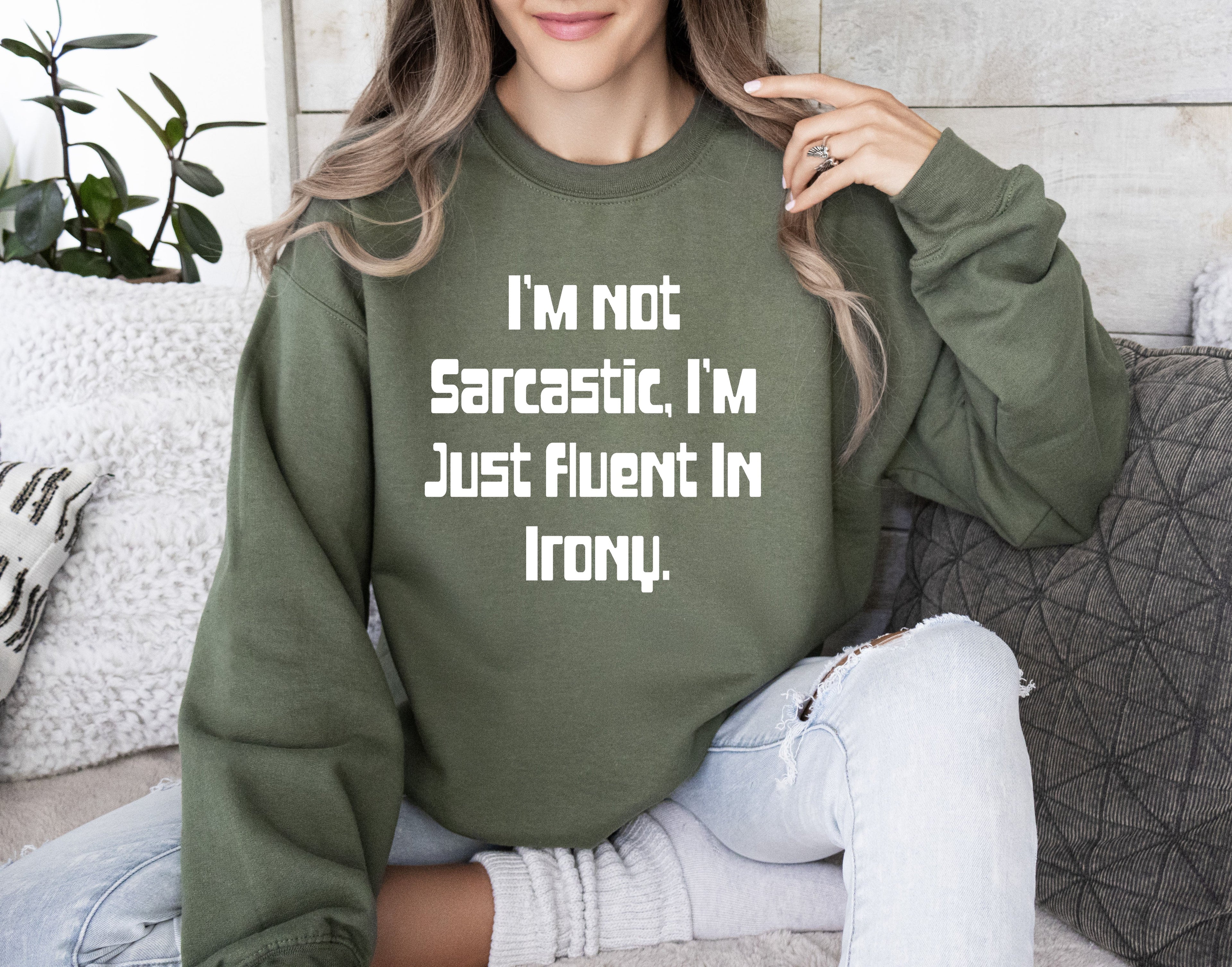 I'm Not Sarcastic Funny College Edition Snarky Quote Graphic Sweatshirt Collection