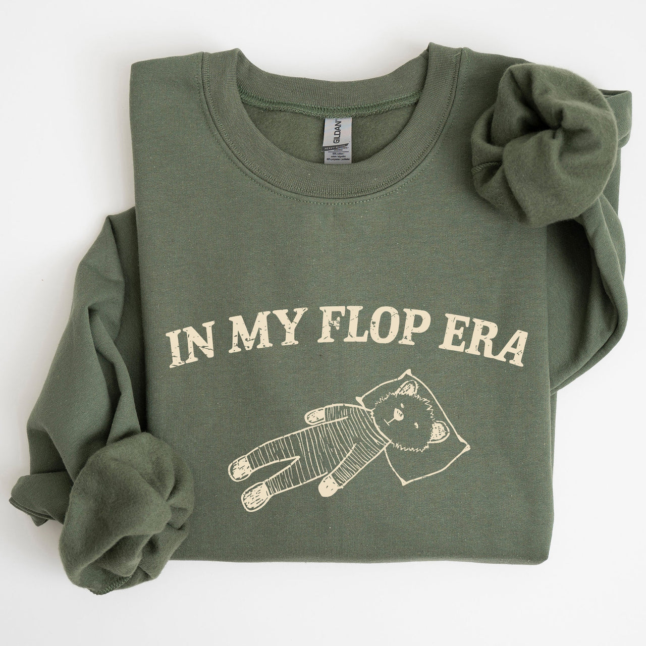 In My Flop Era Bear Meme Aesthetic Signature Edition Cozy Vintage Playful Premium Sweatshirt