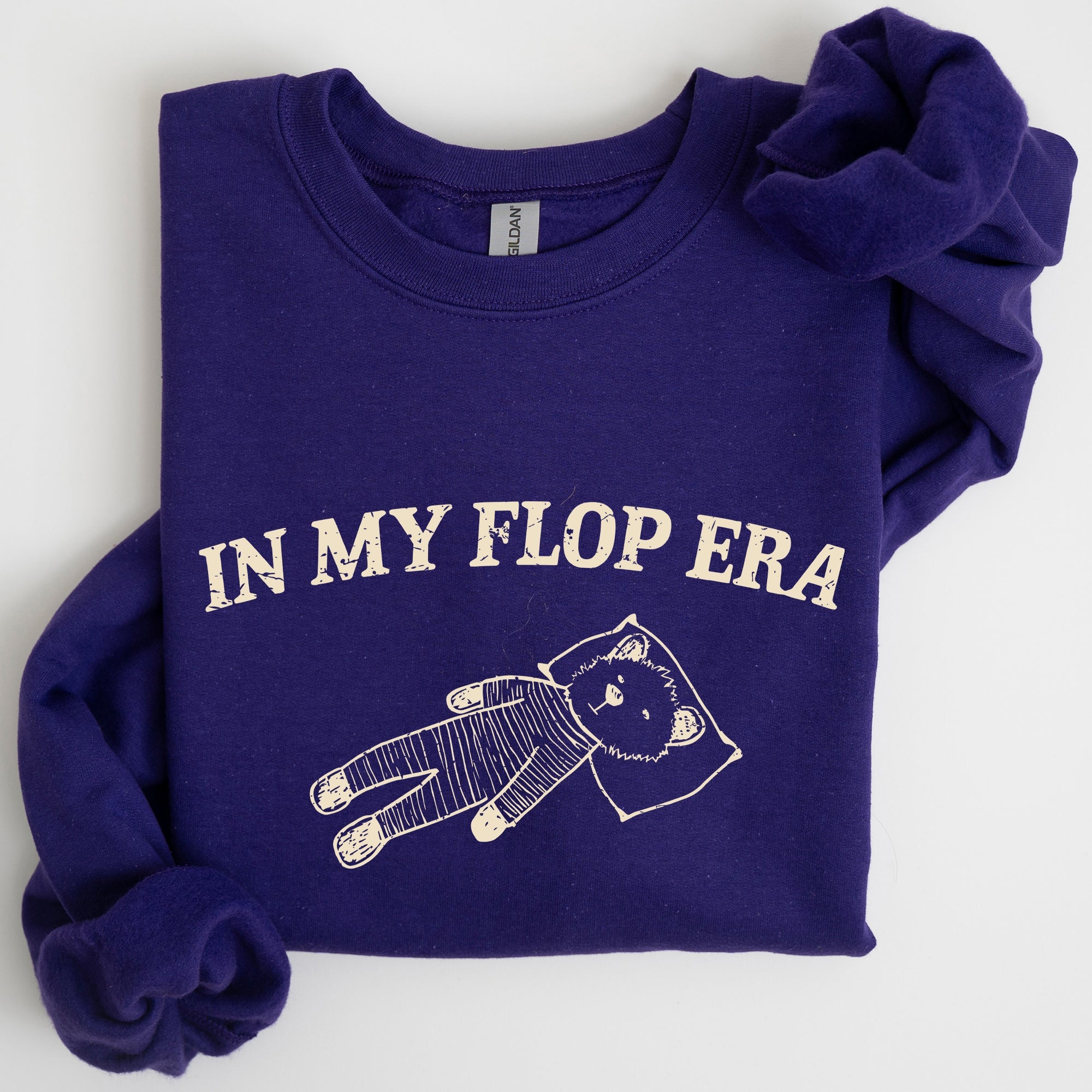 In My Flop Era Bear Meme Aesthetic Signature Edition Cozy Vintage Playful Premium Sweatshirt