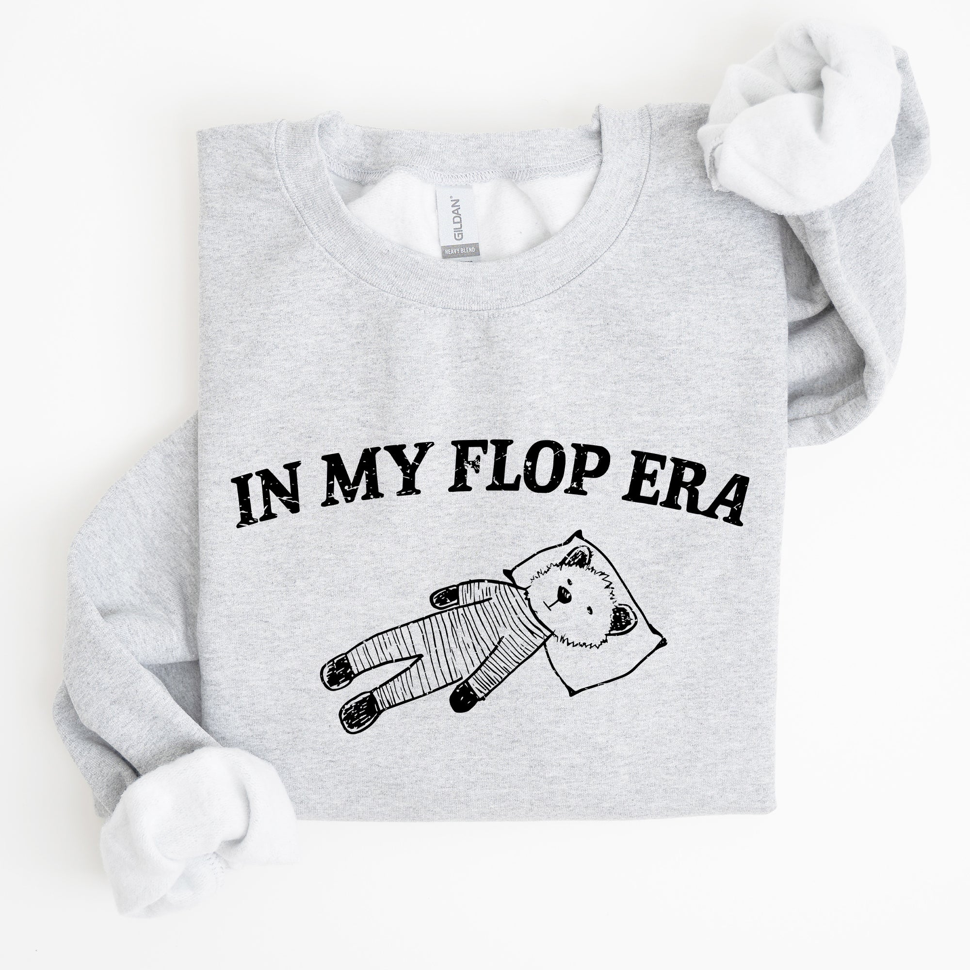 In My Flop Era Bear Meme Aesthetic Signature Edition Cozy Vintage Playful Premium Sweatshirt