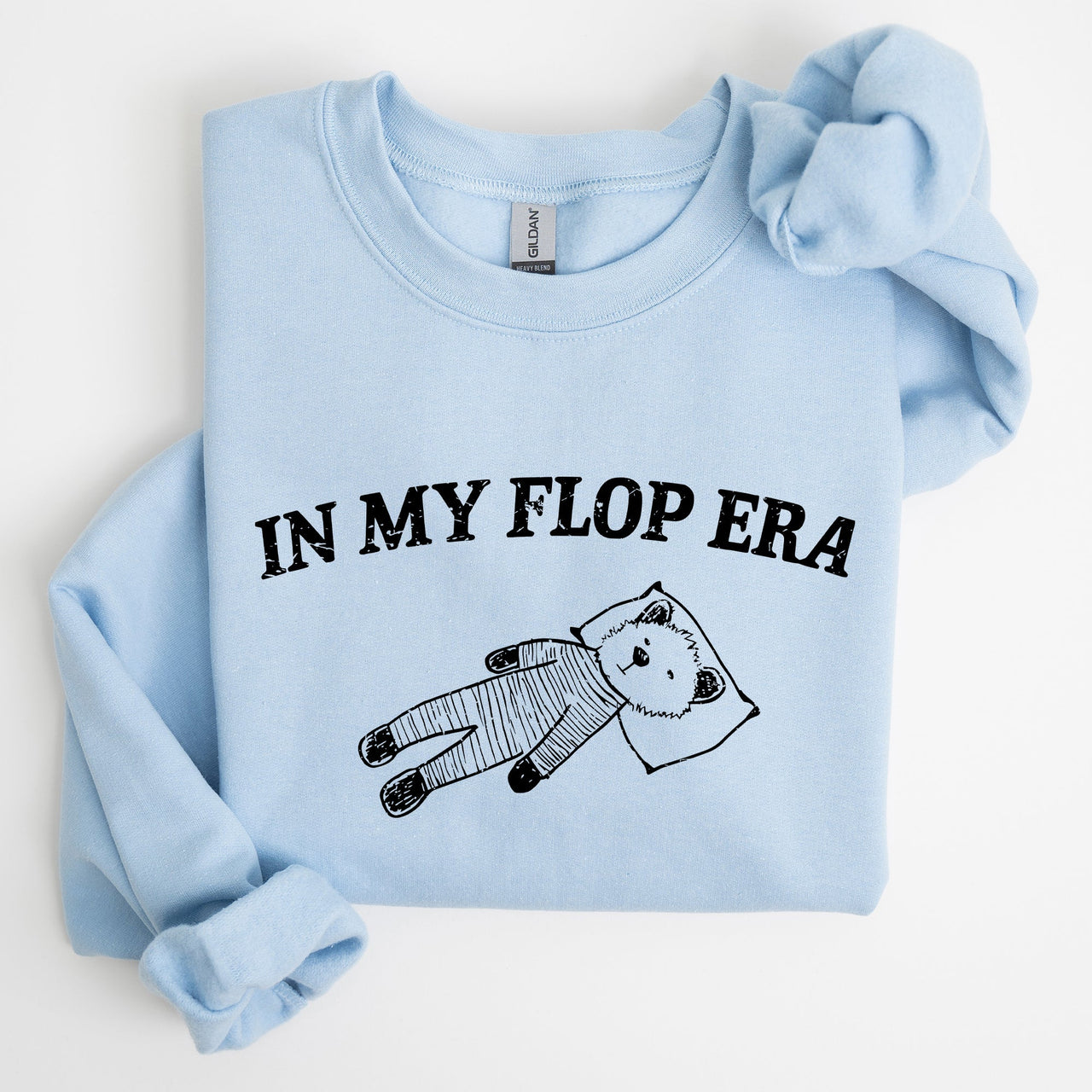 In My Flop Era Bear Meme Aesthetic Signature Edition Cozy Vintage Playful Premium Sweatshirt