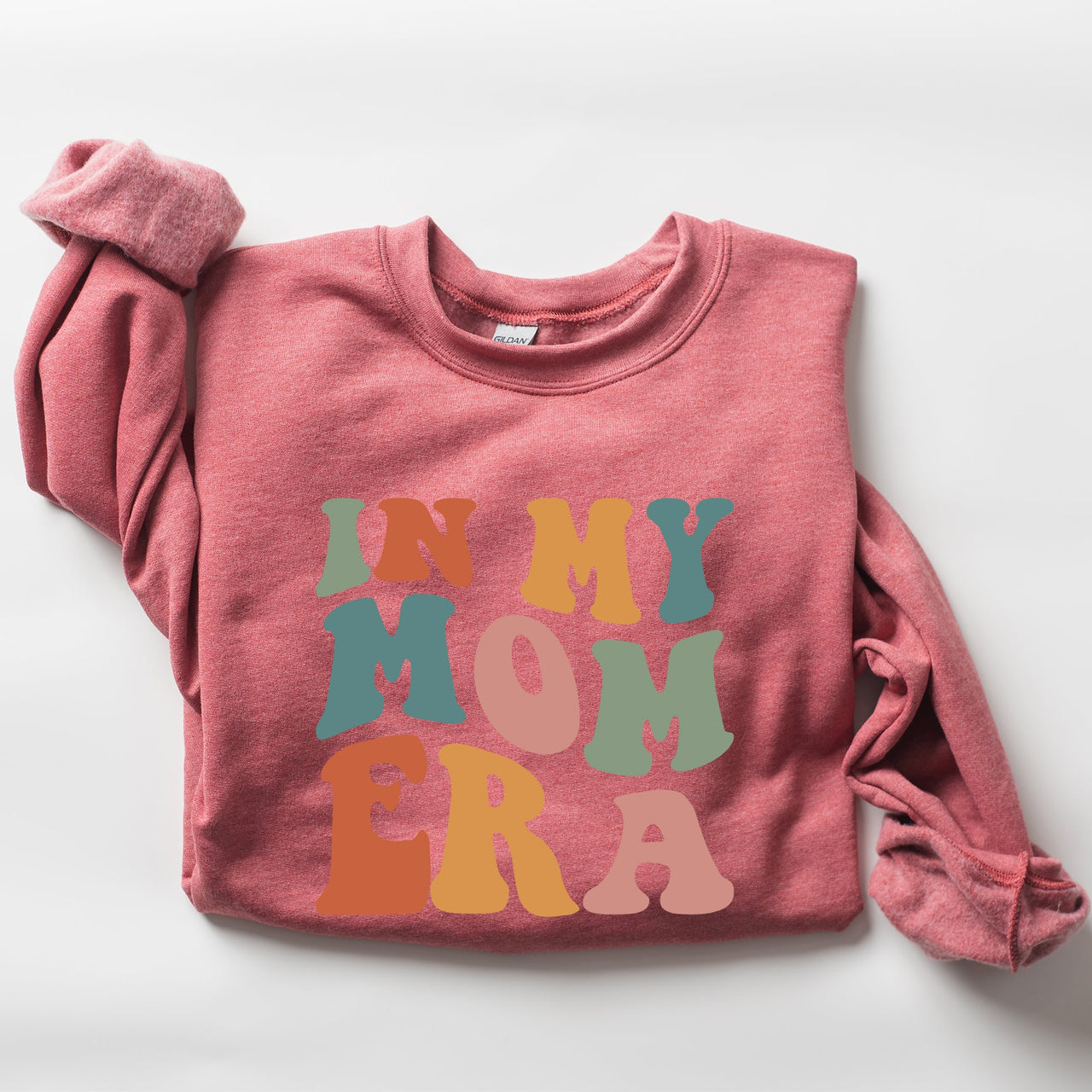 In My Mom Era Mother's Day Colorful Heart Graphic Cozy Fleece Ultra Lined Sweatshirt