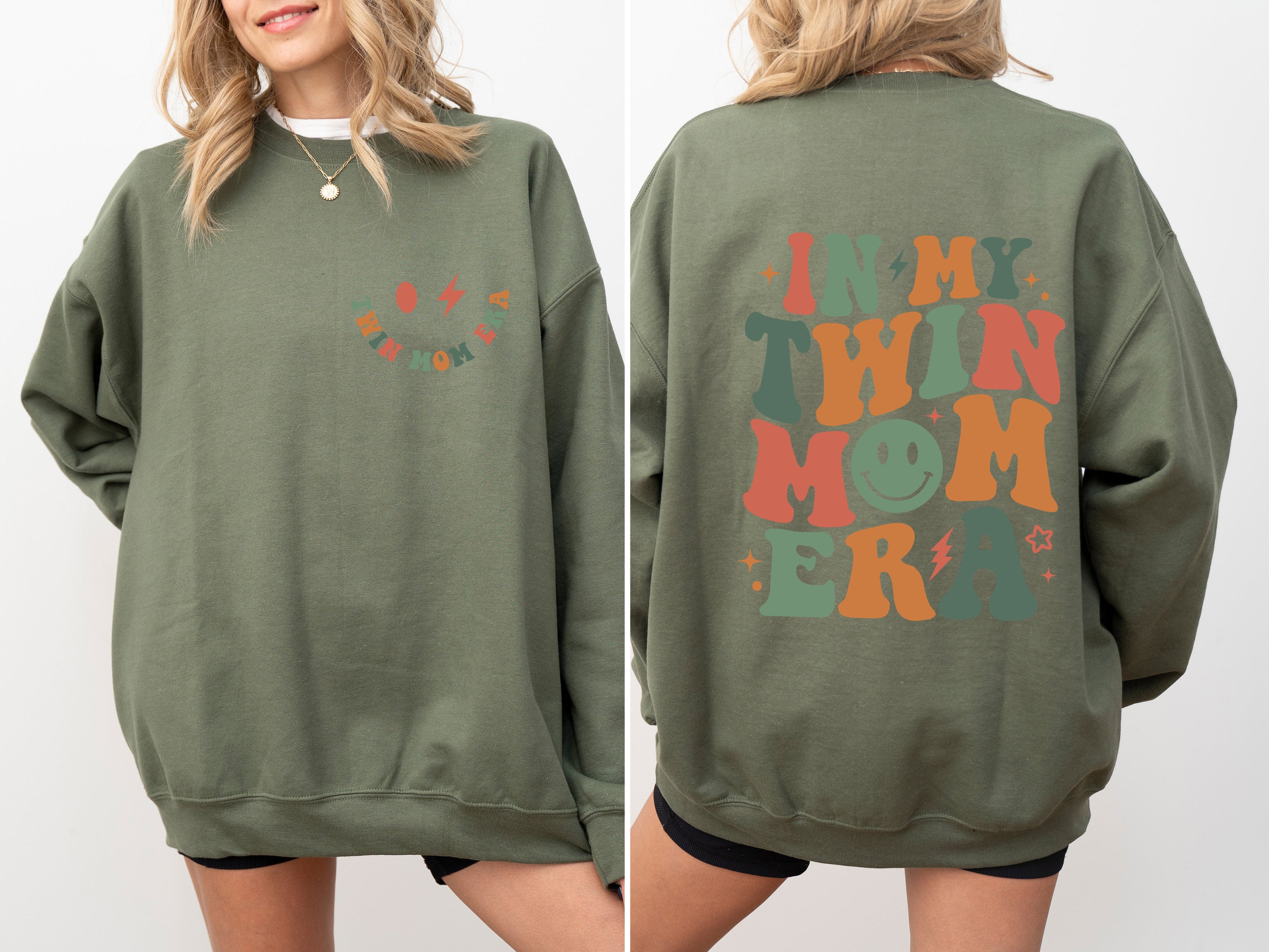 In My Twin Mom Era Mother's Day Edition For Twin Moms Everywhere Celebrating Double Joy Sweatshirt