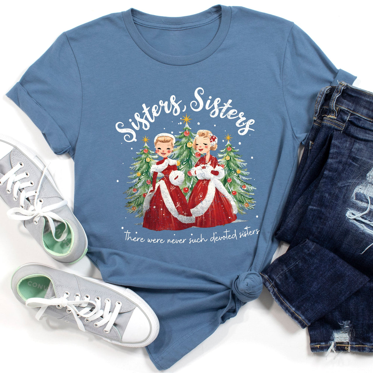 Sisters White Christmas Movie Musical Vintage Theatrical Tribute Inspired By Classic Film Poster Graphic Tee