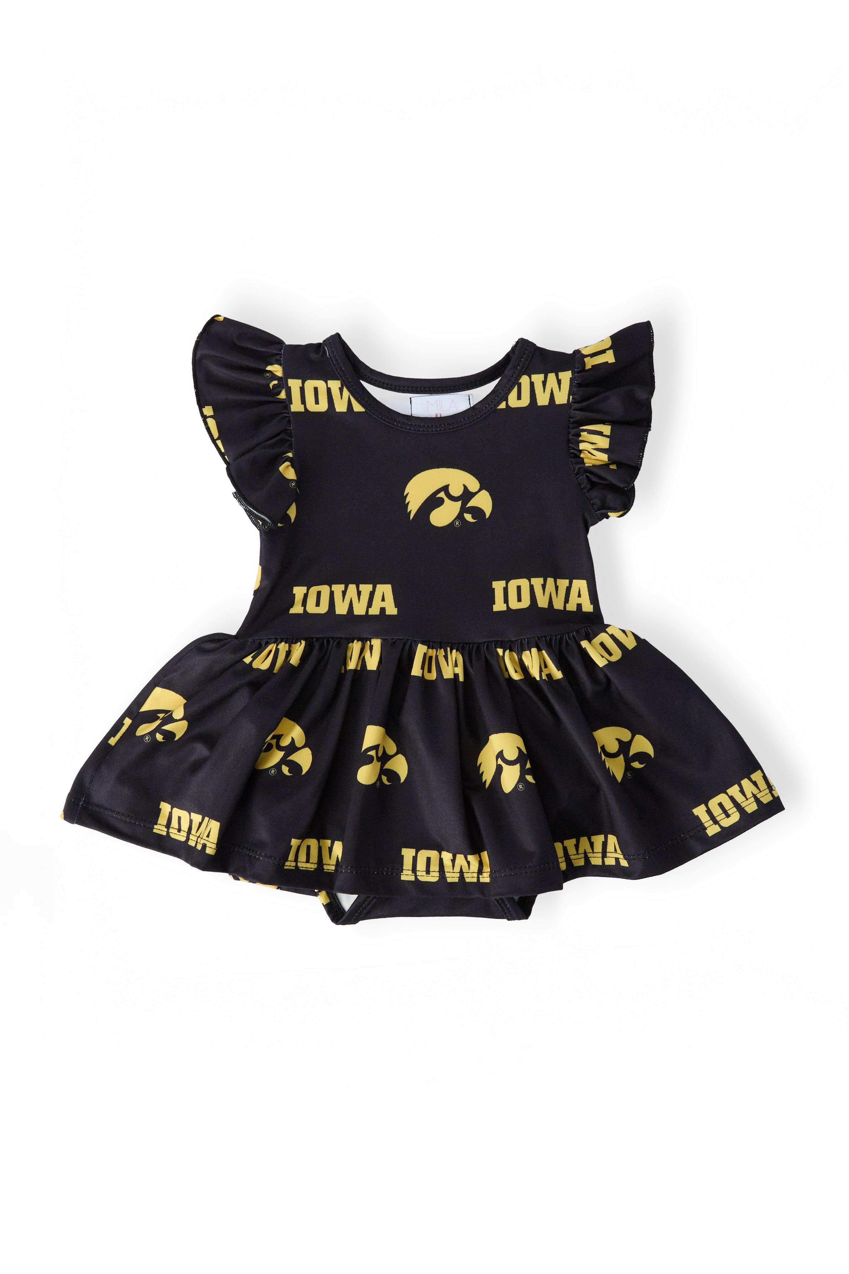 Iowa Black Tigerhawk S/S Flutter Twirl Bodysuit