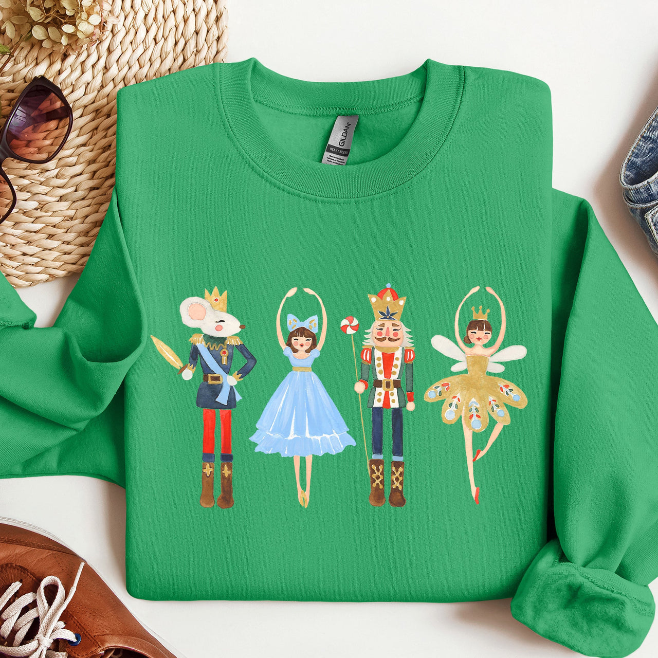 Nutcracker Ballet Christmas Scene Artwork Inspires Festive Ornaments And Classic Dance Imagery Sweatshirt