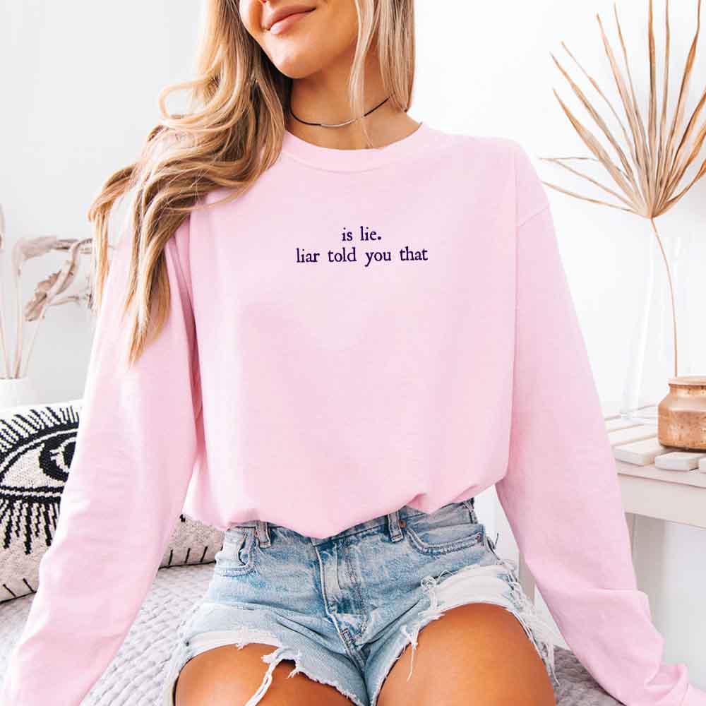 Is Lie, Liar Told You That Comfort Colors Long Sleeve – Hockey Romance BookTok Shirt