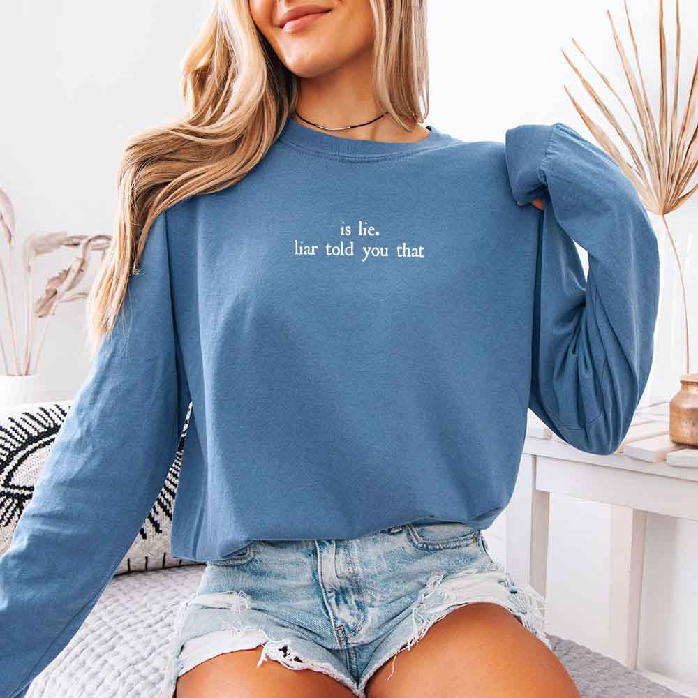 Is Lie, Liar Told You That Comfort Colors Long Sleeve – Hockey Romance BookTok Shirt