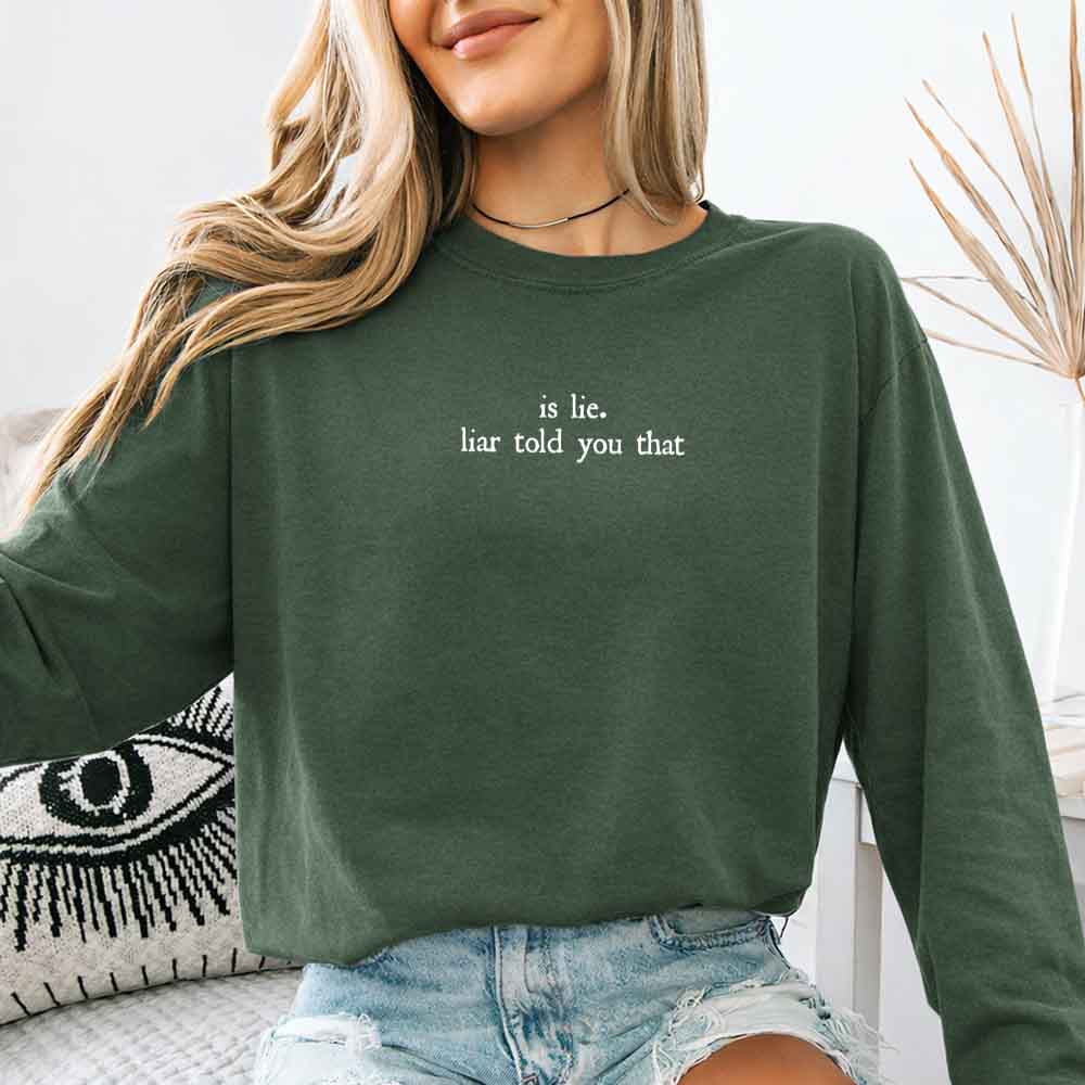 Is Lie, Liar Told You That Comfort Colors Long Sleeve – Hockey Romance BookTok Shirt