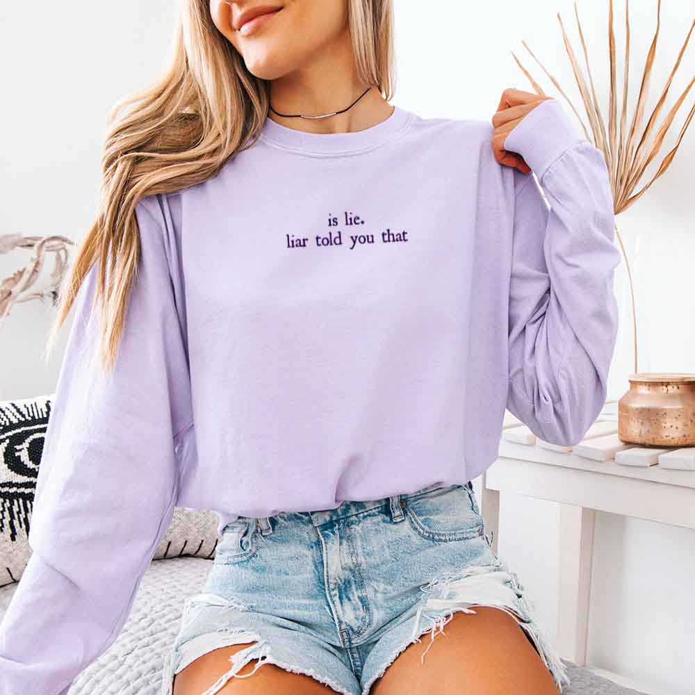 Is Lie, Liar Told You That Comfort Colors Long Sleeve – Hockey Romance BookTok Shirt