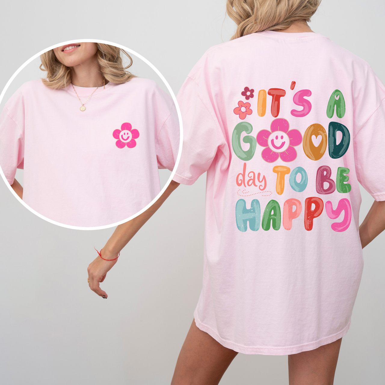 It's A Good Day To Be Happy, Smiling Daisy, Mental Health, Positivity Comfort Colors Tee
