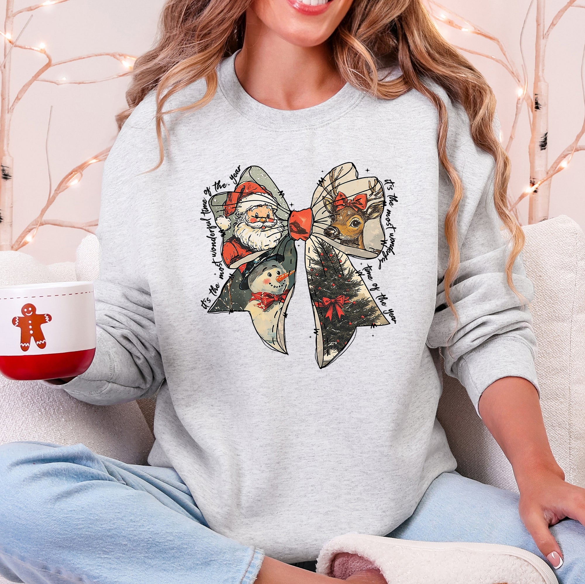 It's The Most Wonderful Time Of The Year Santa Snowman Reindeer Christmas Sweatshirt