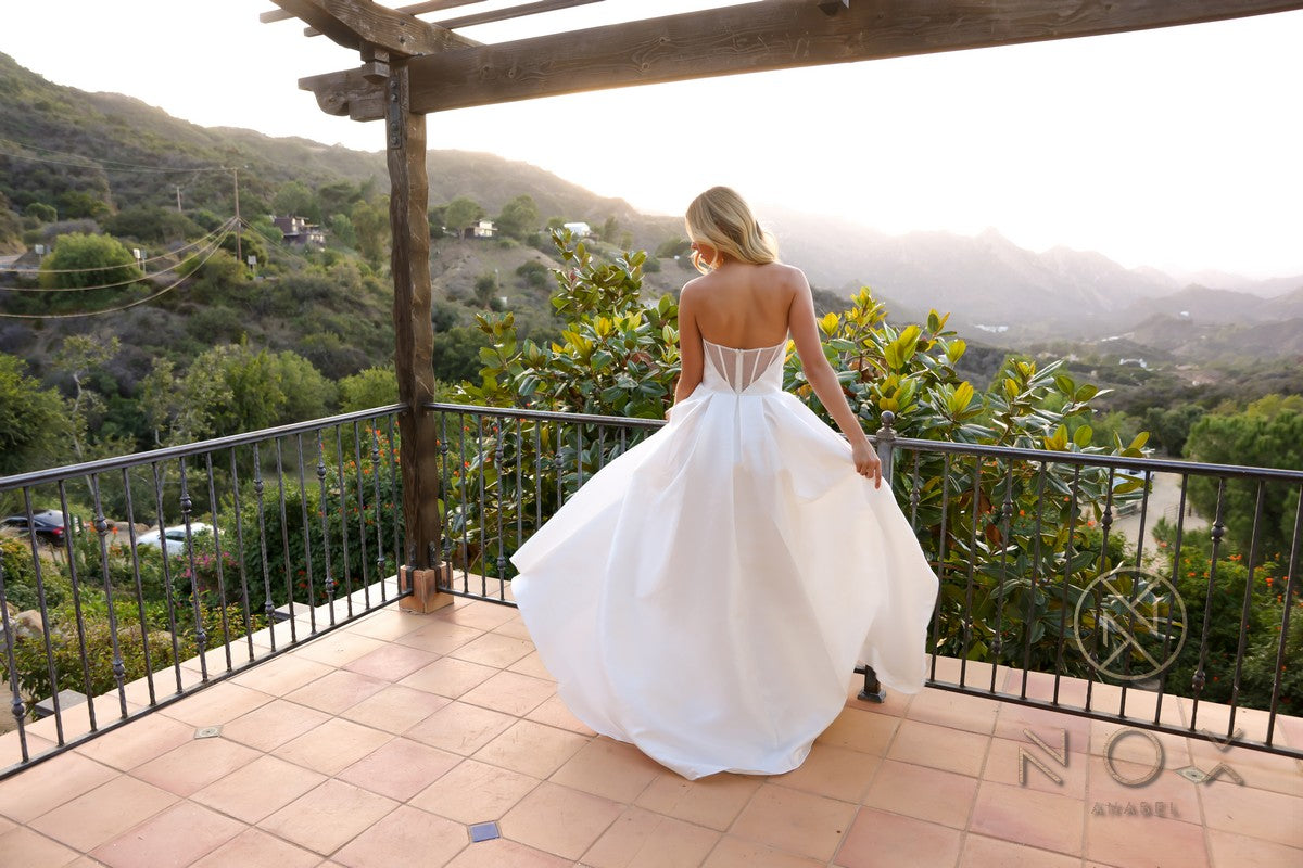 Nox Anabel JE988 Long Strapless Corset A-Line Wedding Gown