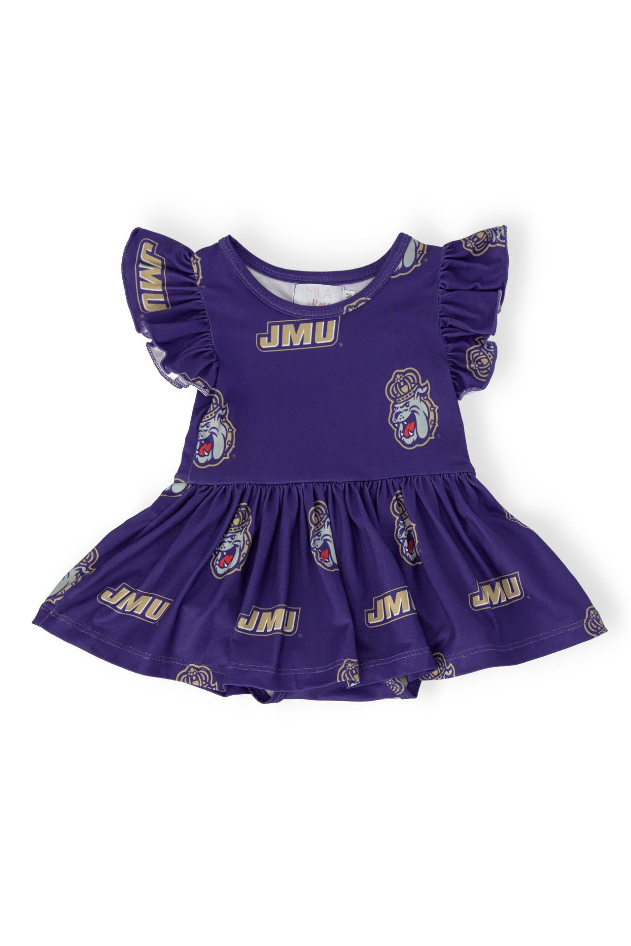 JMU Purple Duke Dog S/S Flutter Twirl Bodysuit