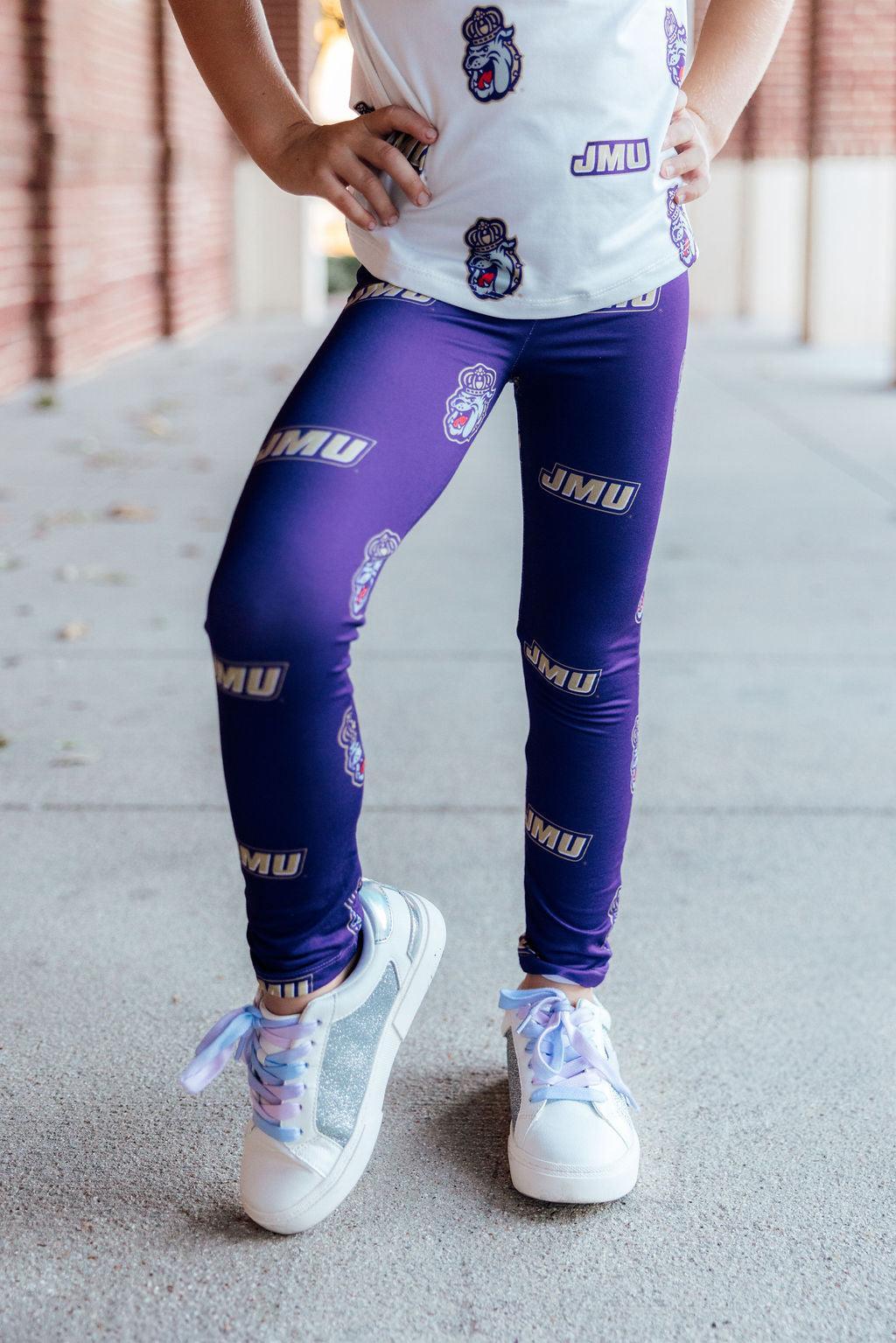 JMU Purple Duke Dog Leggings