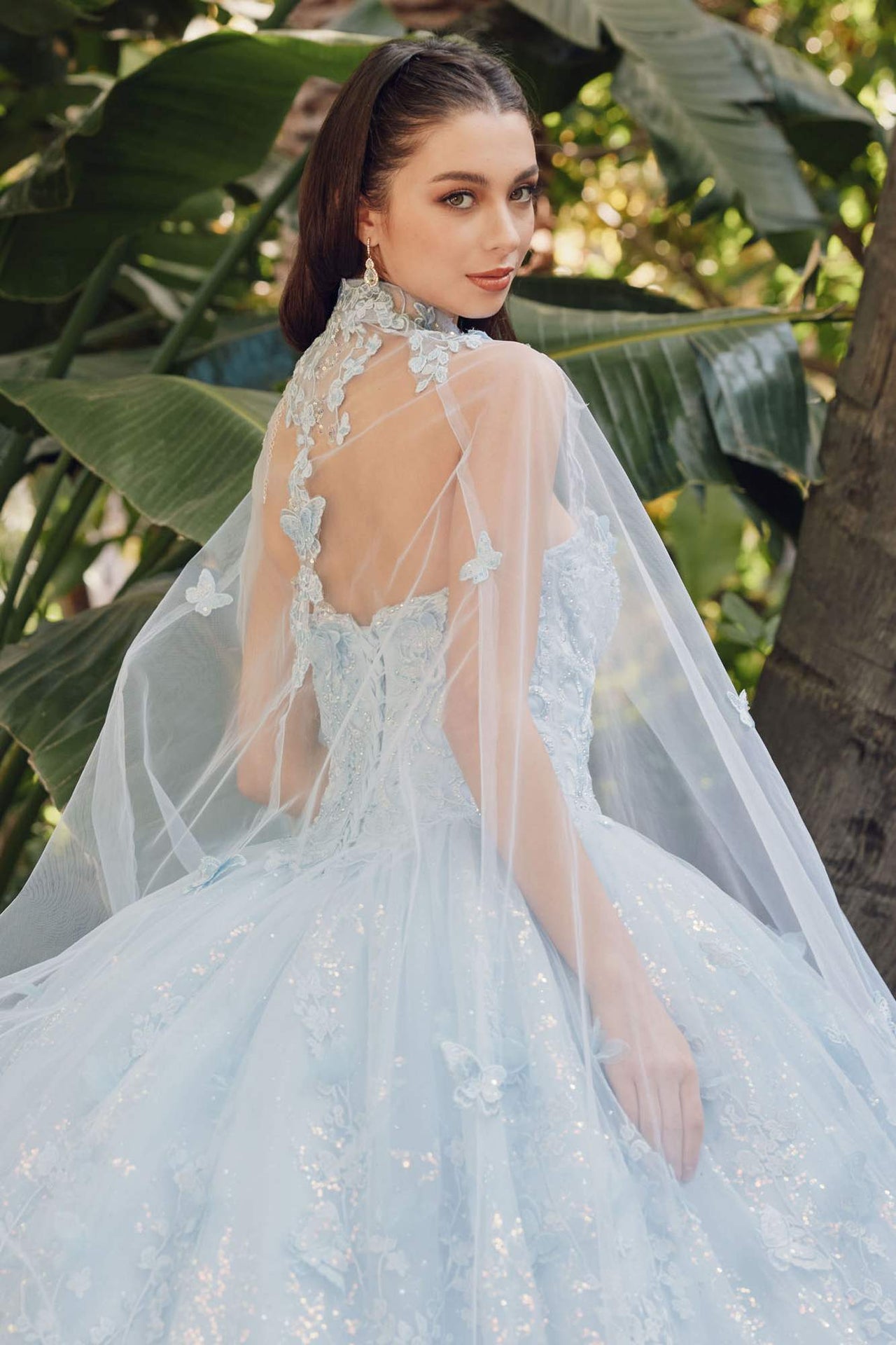 Juliet JT1449J Poofy Strapless Sweetheart Quinceanera Gown Includes Cape