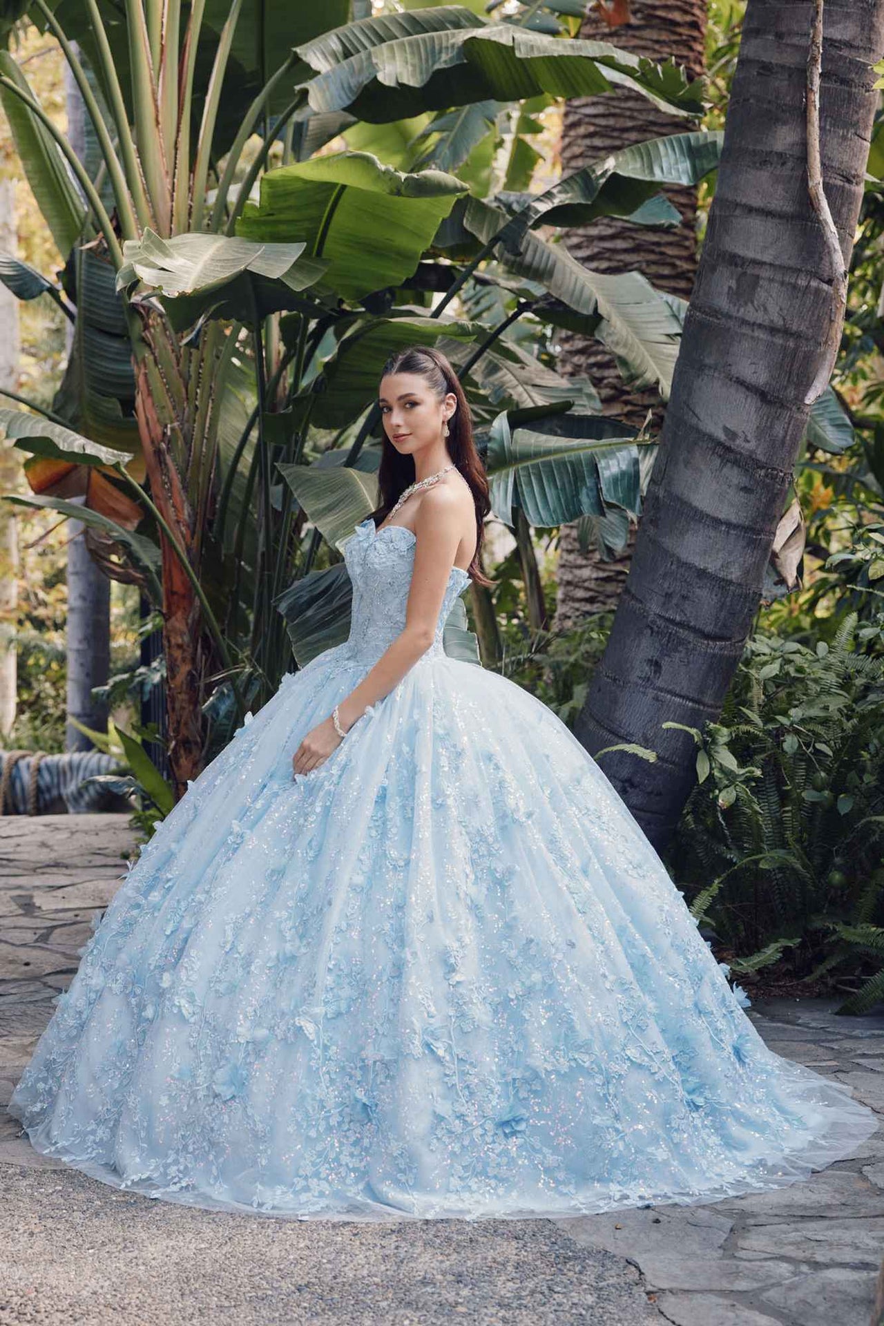 Juliet JT1449J Poofy Strapless Sweetheart Quinceanera Gown Includes Cape