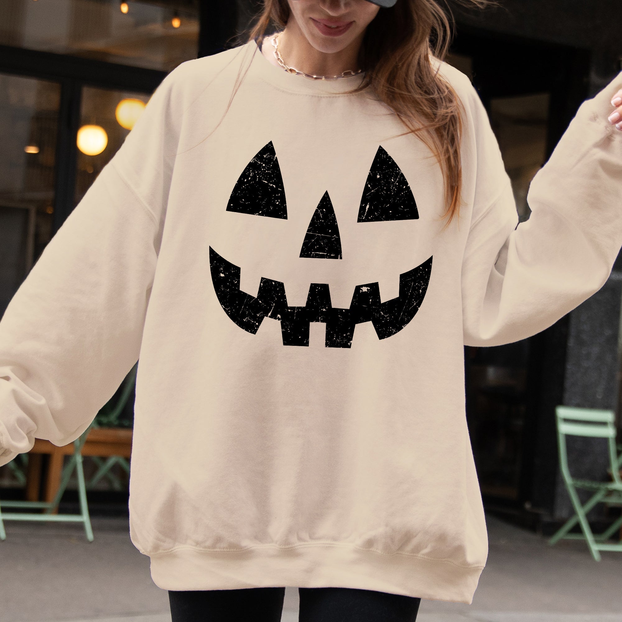 Jack-O-Lantern Pumpkin Halloween Spooky Trick Or Treat Witch Costume Festive Holiday Night Spookiness Sweatshirt