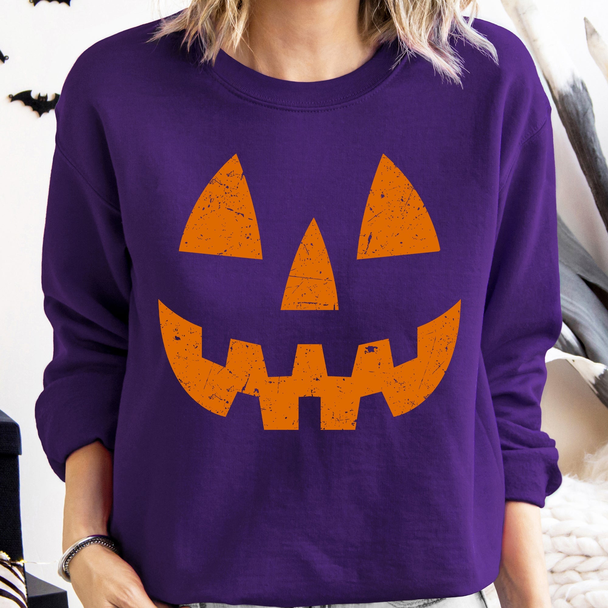 Jack-O-Lantern Pumpkin Halloween Spooky Trick Or Treat Witch Costume Festive Holiday Night Spookiness Sweatshirt
