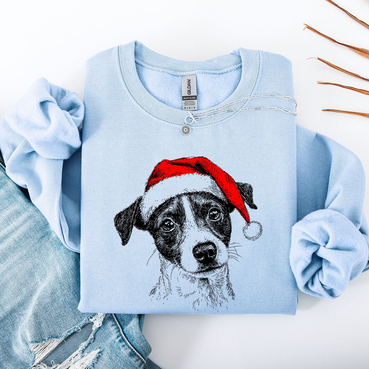 Jack Russell Santa Terrier Christmas Dog Lover Festive Holiday Premium Sweatshirt