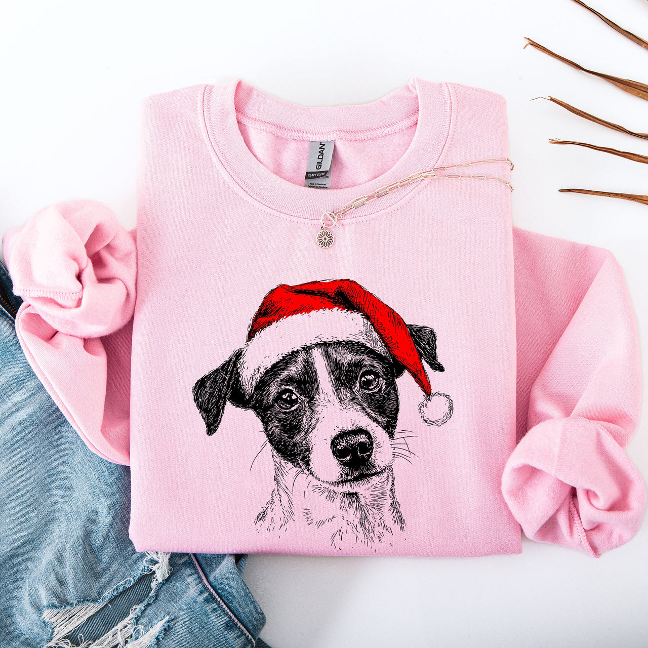 Jack Russell Santa Terrier Christmas Dog Lover Festive Holiday Premium Sweatshirt