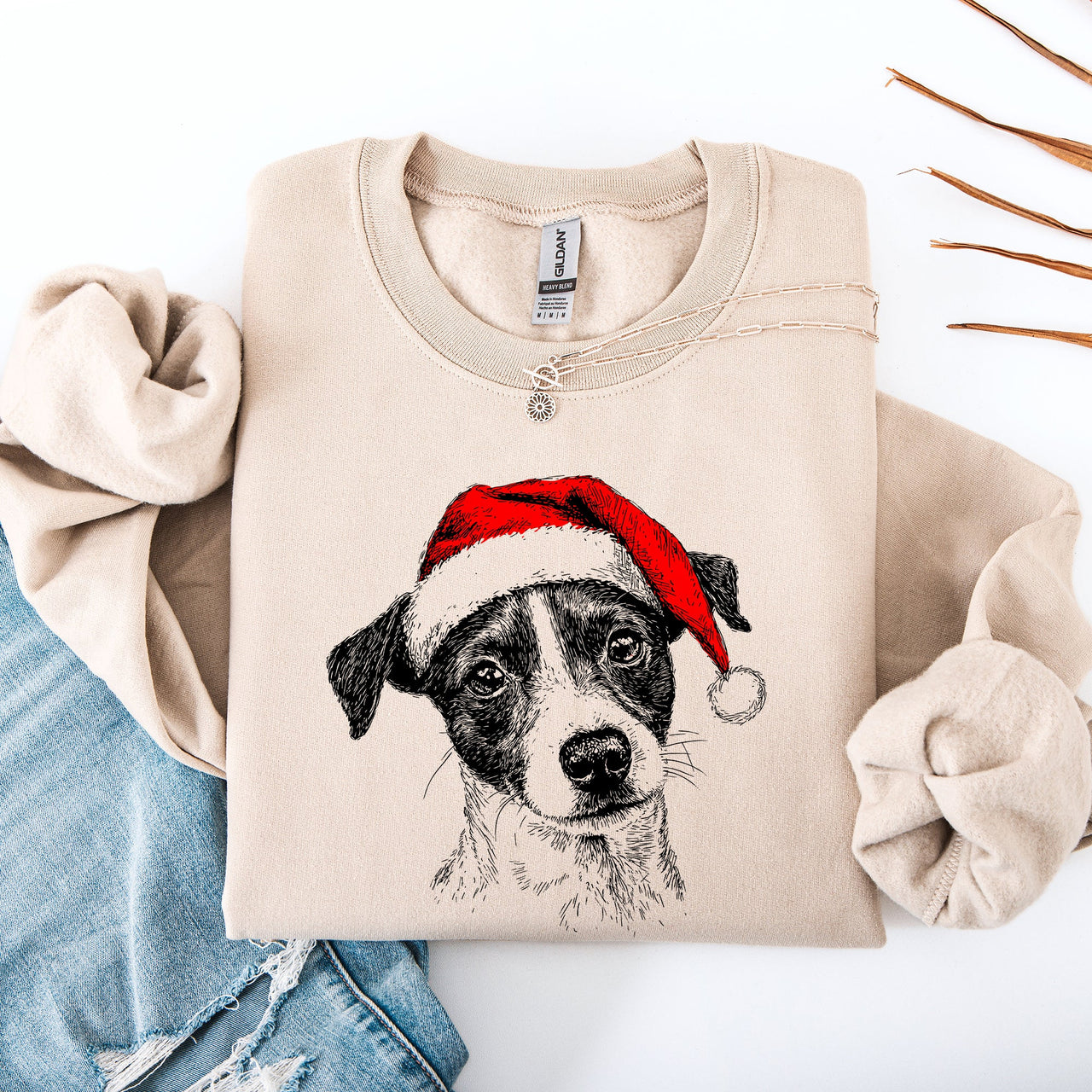 Jack Russell Santa Terrier Christmas Dog Lover Festive Holiday Premium Sweatshirt