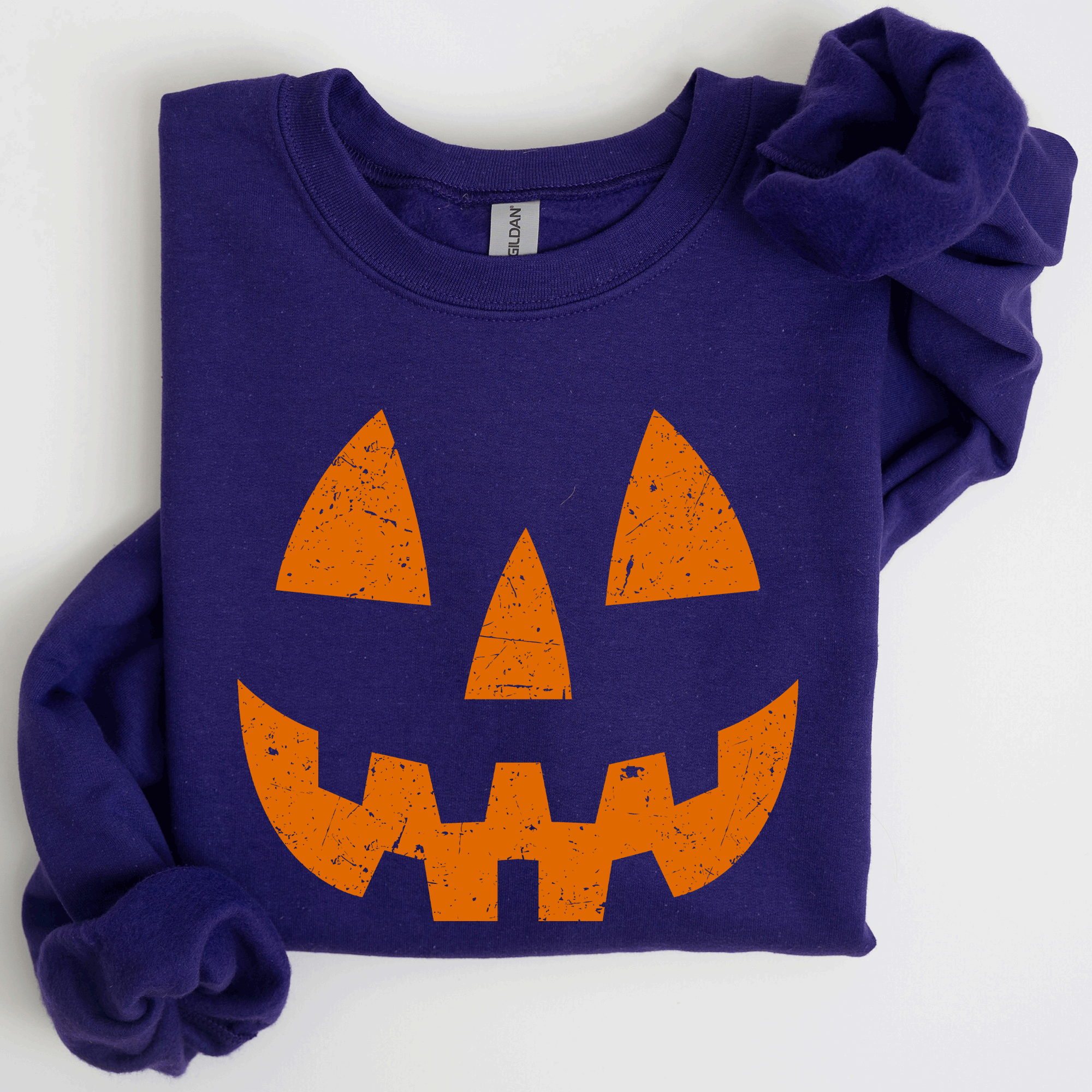 Jack O Lantern Halloween Design Cozy Autumn Festive Night Scene Illustration Style Sweatshirt