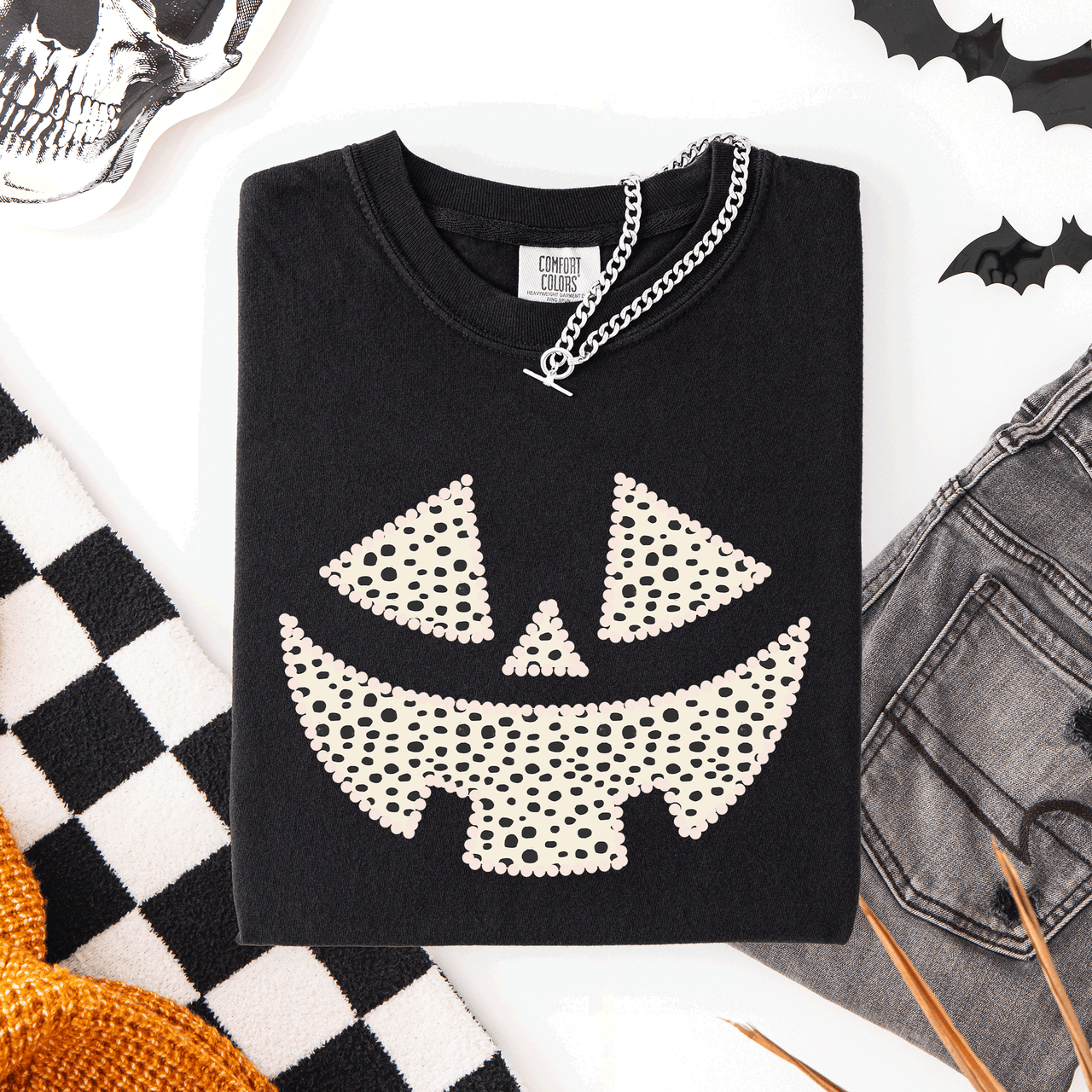 Jack-O-Lantern Dalmatian Print Halloween Night Parade Edition Comfort Colors Tee