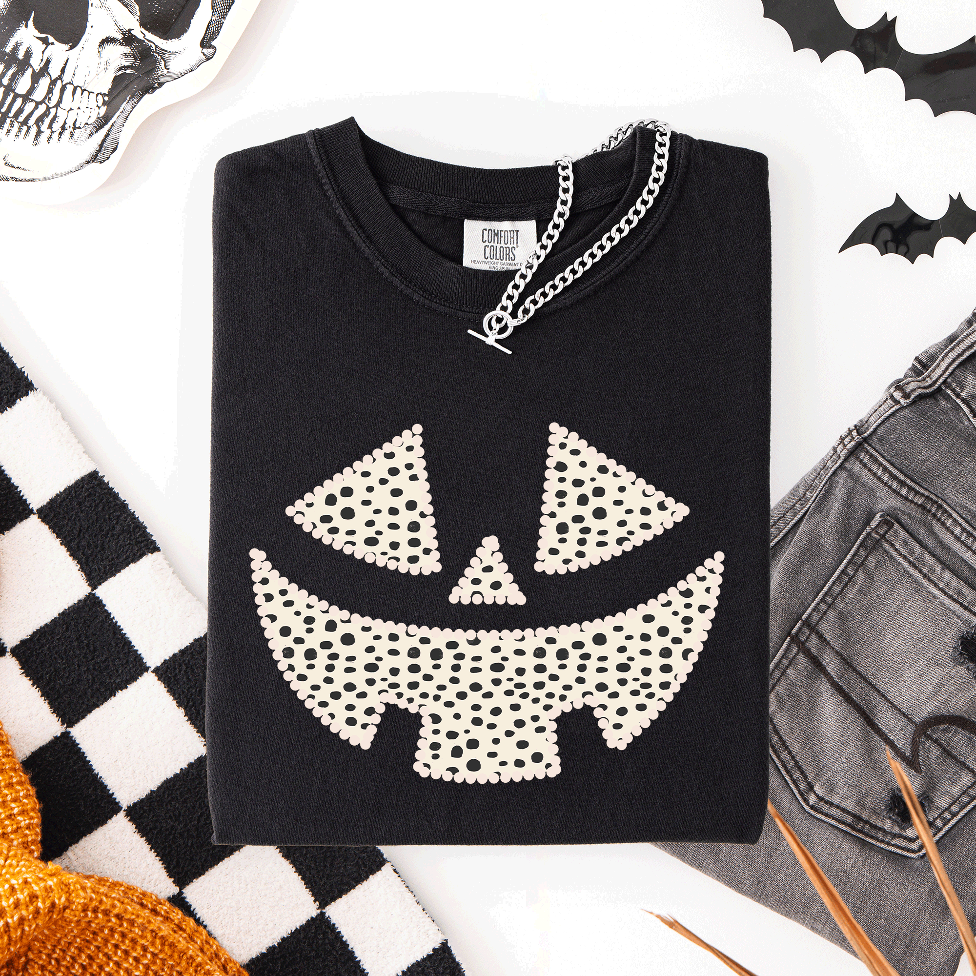 Jack-O-Lantern Dalmatian Print Halloween Night Parade Edition Comfort Colors Tee