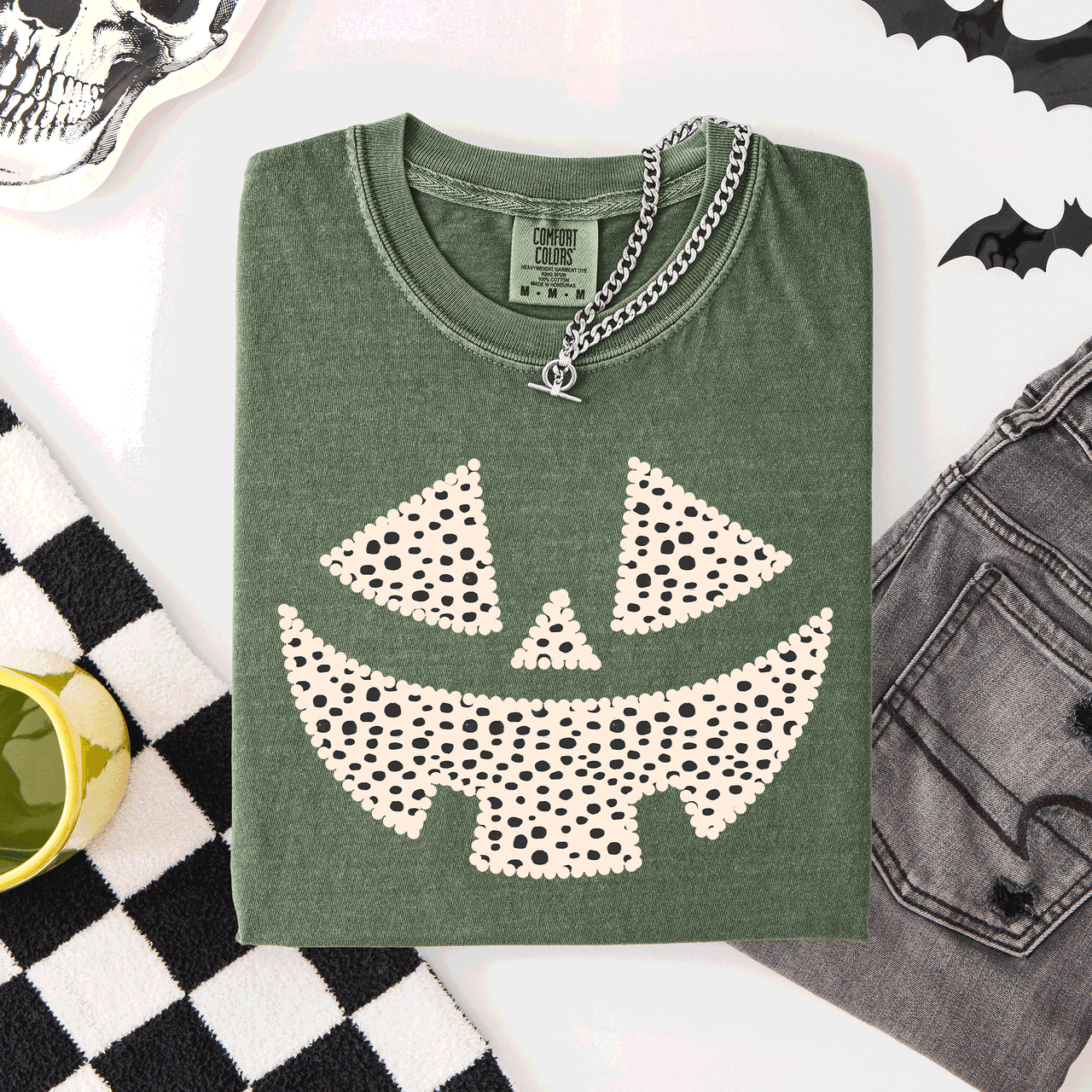 Jack-O-Lantern Dalmatian Print Halloween Night Parade Edition Comfort Colors Tee