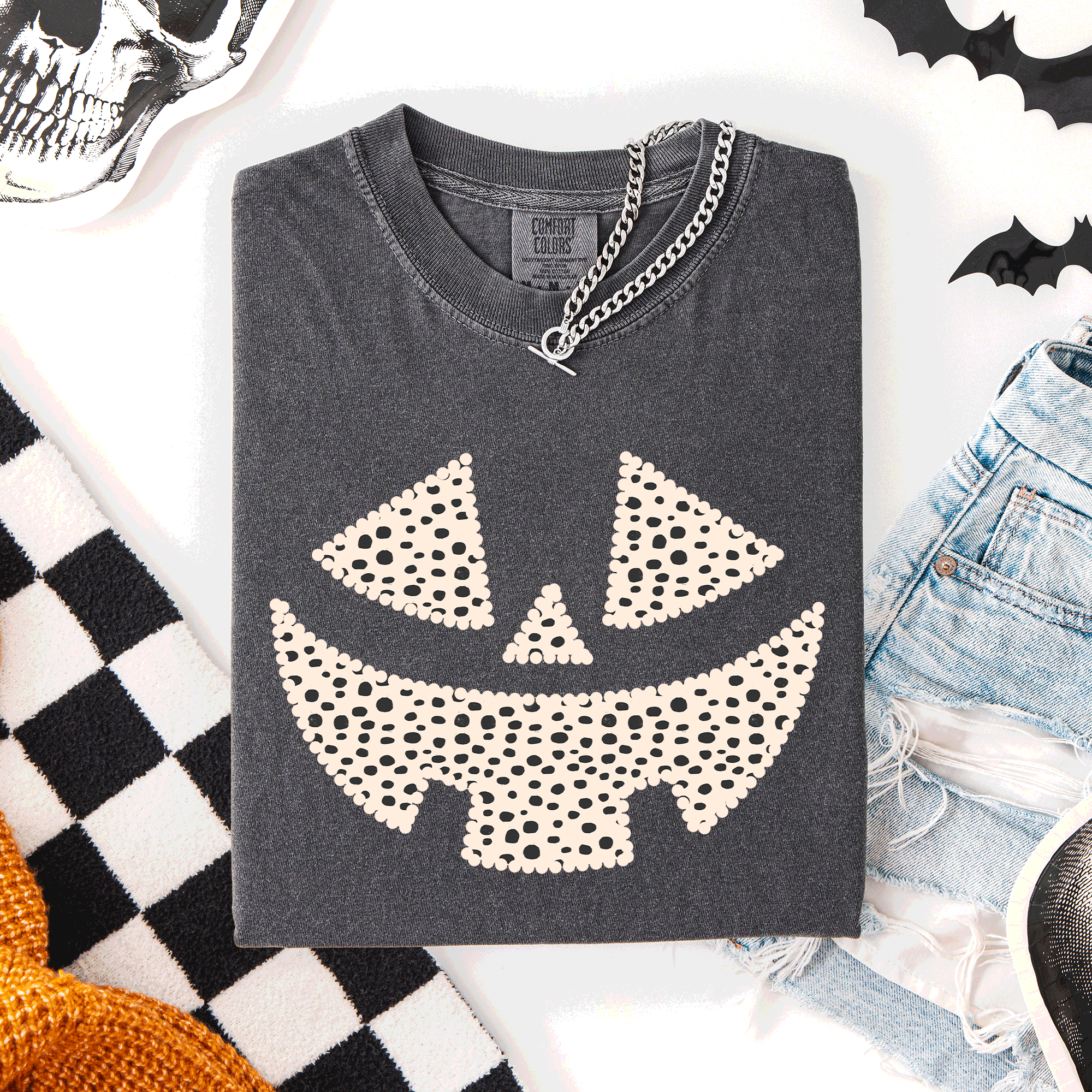 Jack-O-Lantern Dalmatian Print Halloween Night Parade Edition Comfort Colors Tee
