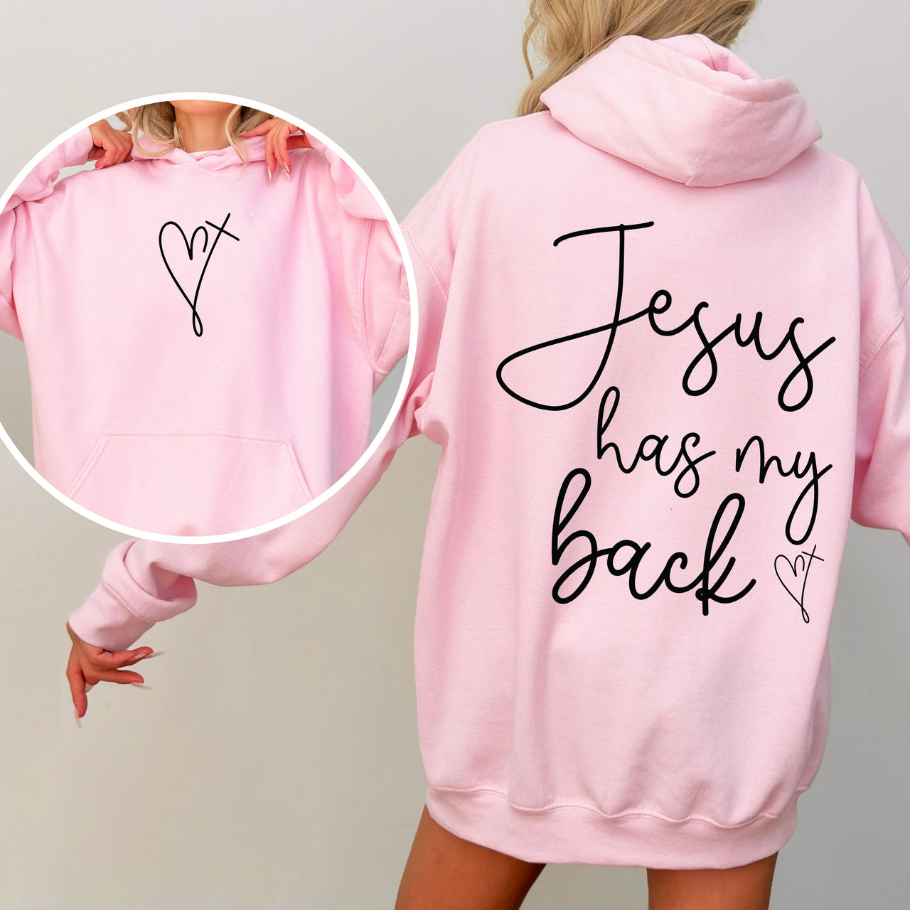 Jesus Has My Back Bible Verse Faith Prayer Encouragement For Christians Strength And Hope Daily Living Hoodie